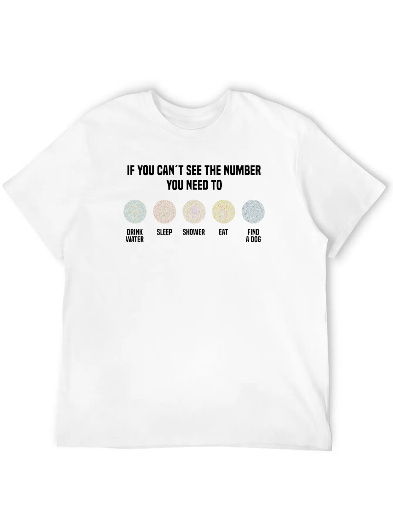 Ishihara Numbers - Find A Dog Essential Cotton Tee For Daily Outfits ¨C Unisex Style