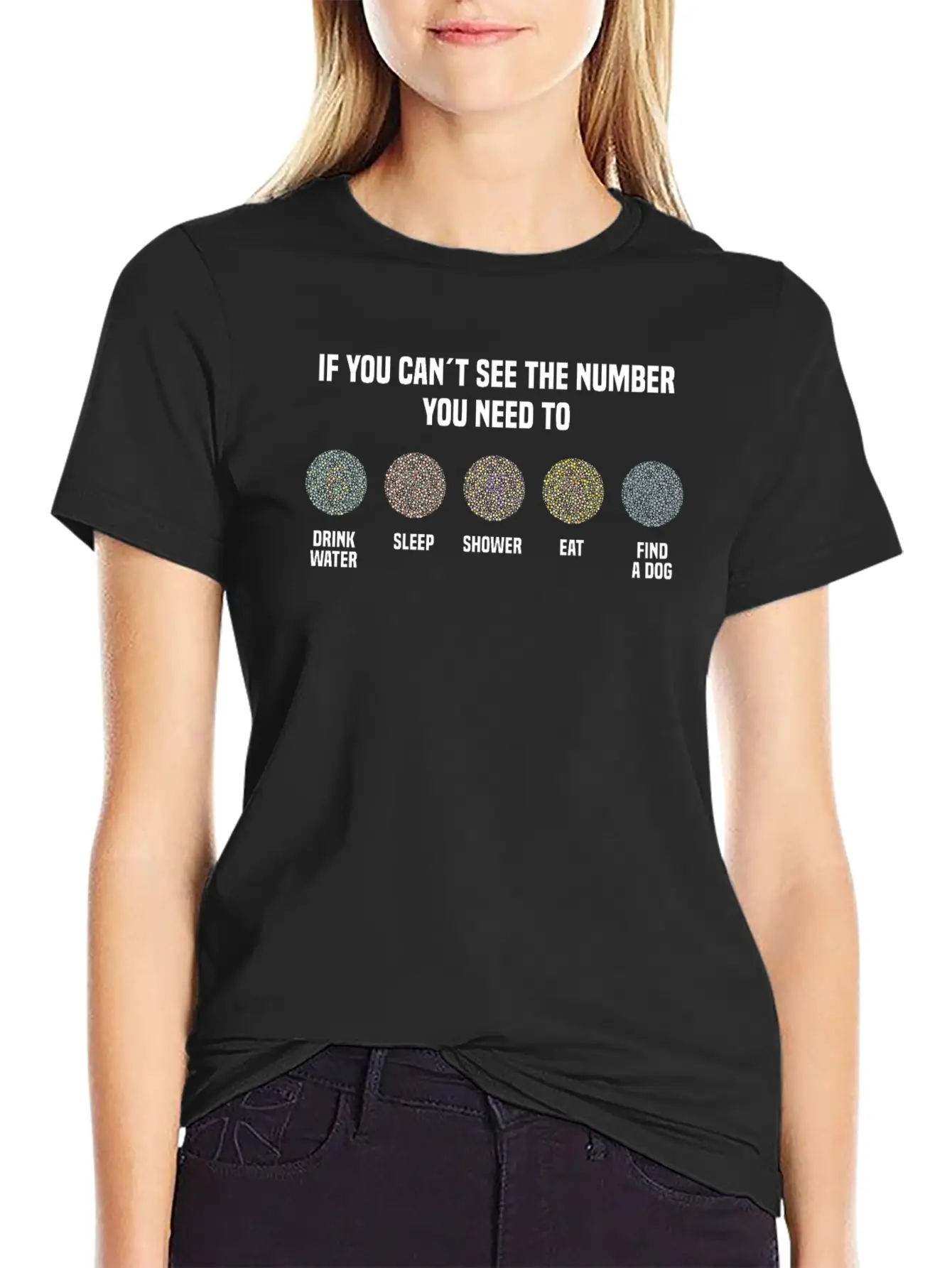 Ishihara Numbers - Find A Dog Essential Cotton Tee For Daily Outfits ¨C Unisex Style