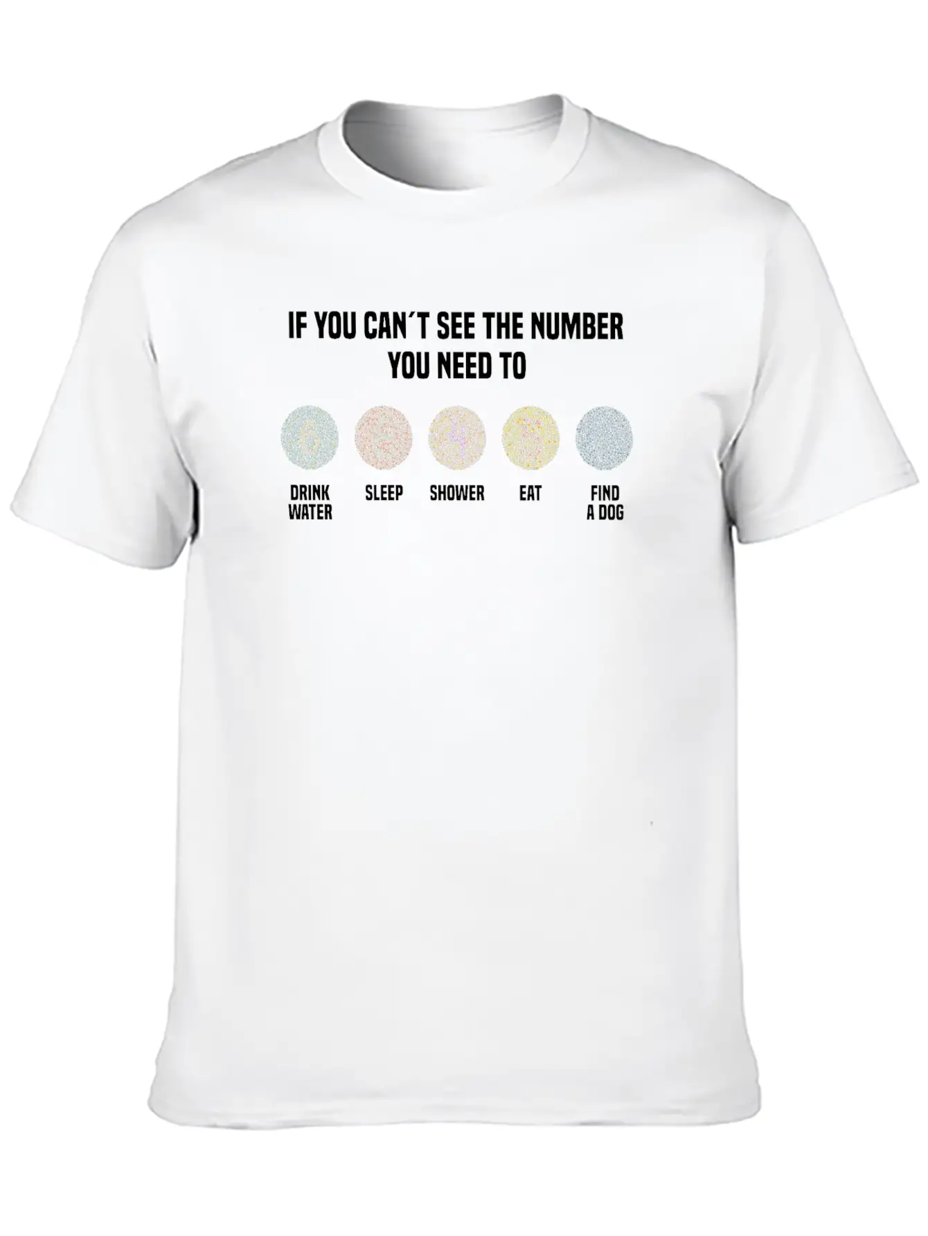 Ishihara Numbers - Find A Dog Essential Cotton Tee For Daily Outfits ¨C Unisex Style