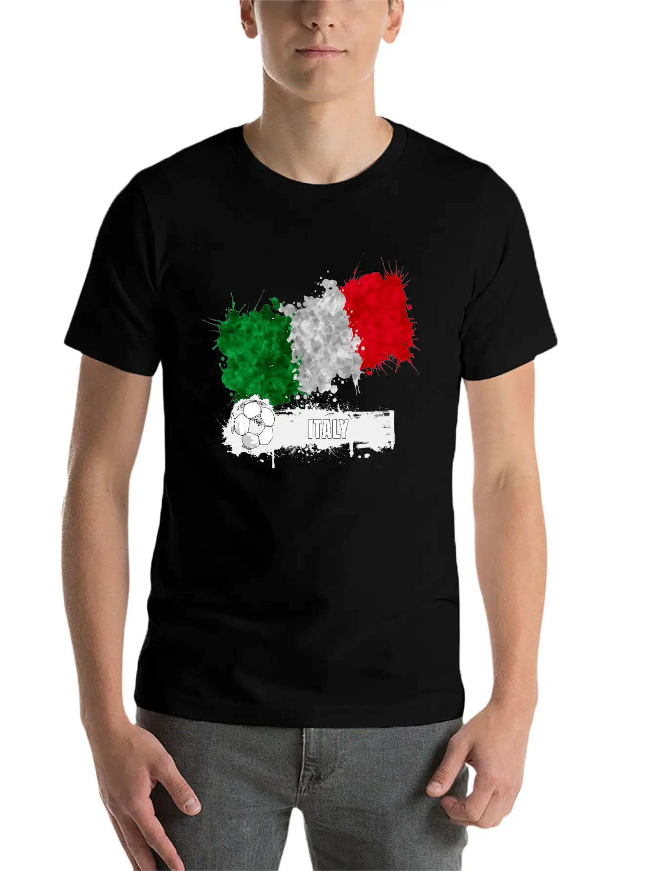 Italy Flag Soccer Flag Soft Cotton Short Sleeve Tee ¨C Unisex Wardrobe Staple