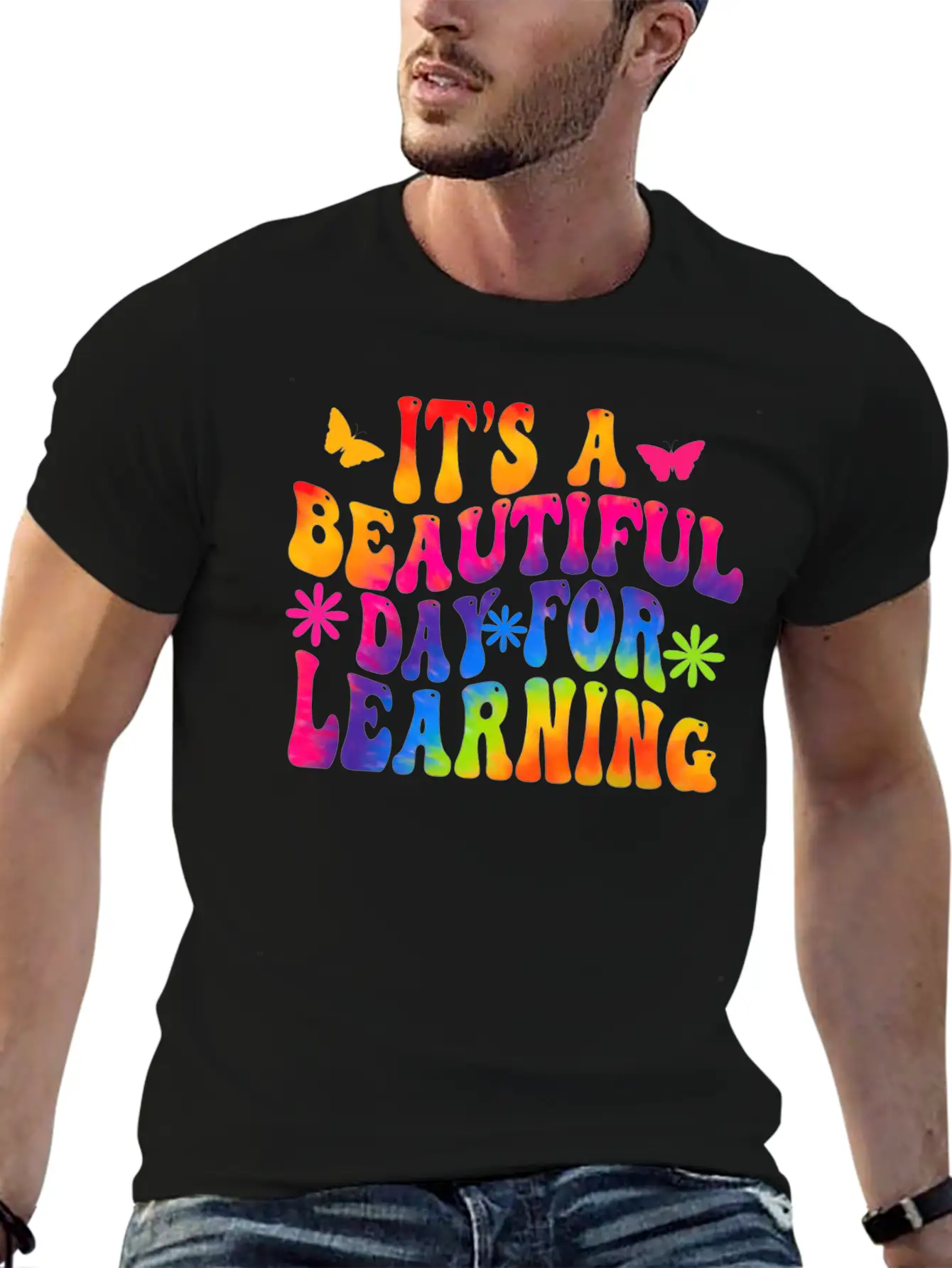 It's A Beautiful Day For Learning Basic Graphic T-Shirt ¨C Daily Comfort In Soft Cotton