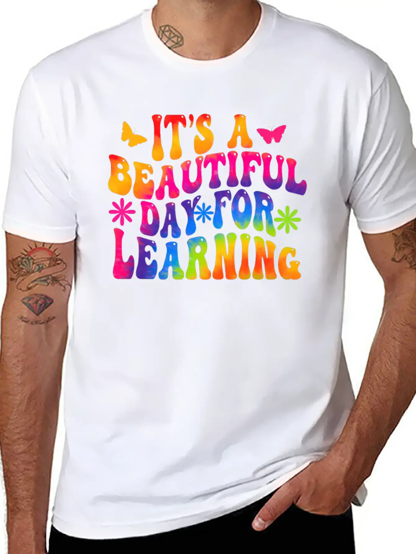 It's A Beautiful Day For Learning Basic Graphic T-Shirt ¨C Daily Comfort In Soft Cotton