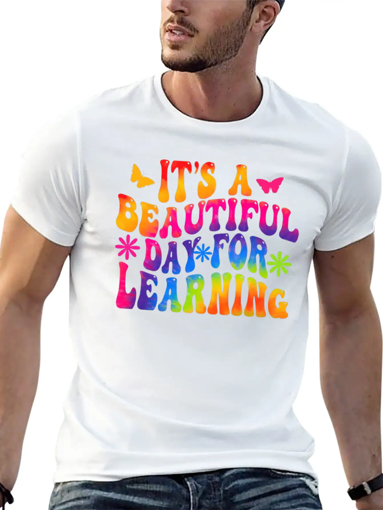 It's A Beautiful Day For Learning Basic Graphic T-Shirt ¨C Daily Comfort In Soft Cotton