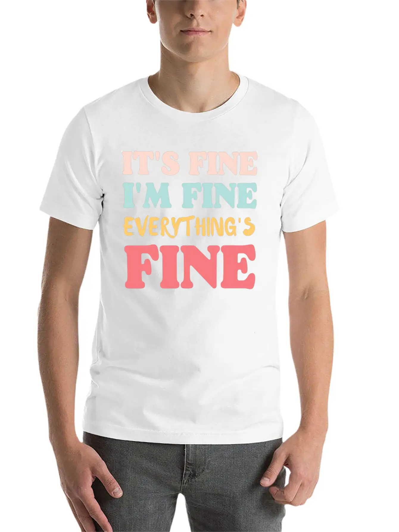 It's Fine Colorful Essential Cotton Tee For Daily Outfits ¨C Unisex Style
