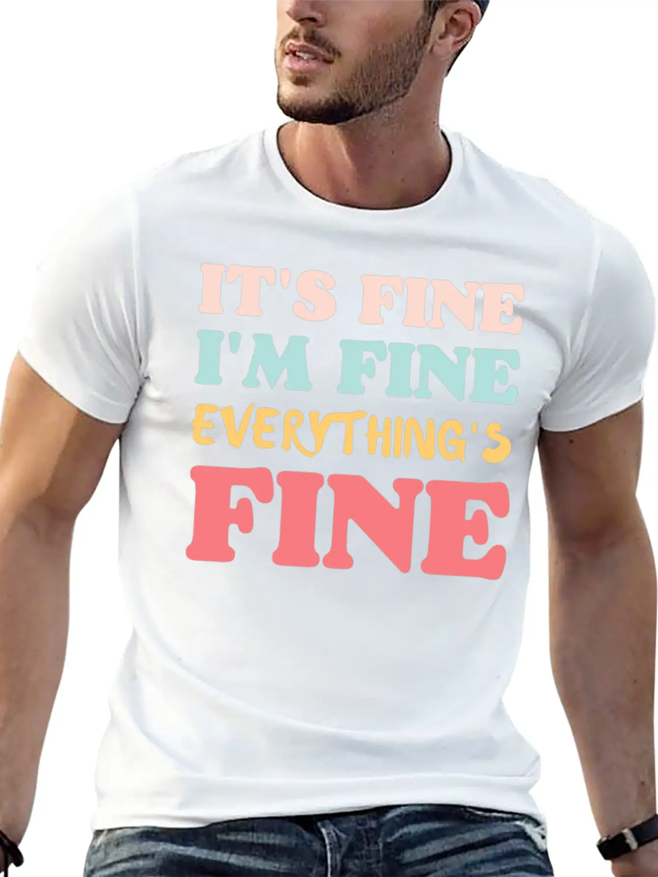 It's Fine Colorful Essential Cotton Tee For Daily Outfits ¨C Unisex Style