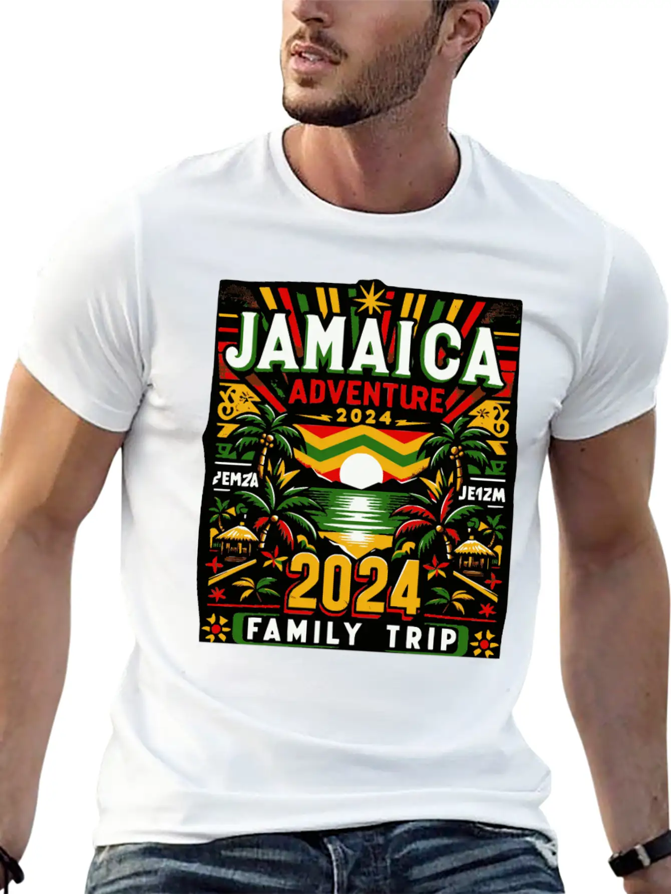 Jamaica 2024 Adventure - Family Trip Tropical Tee Basic Graphic T-Shirt ¨C Daily Comfort In Soft Cotton