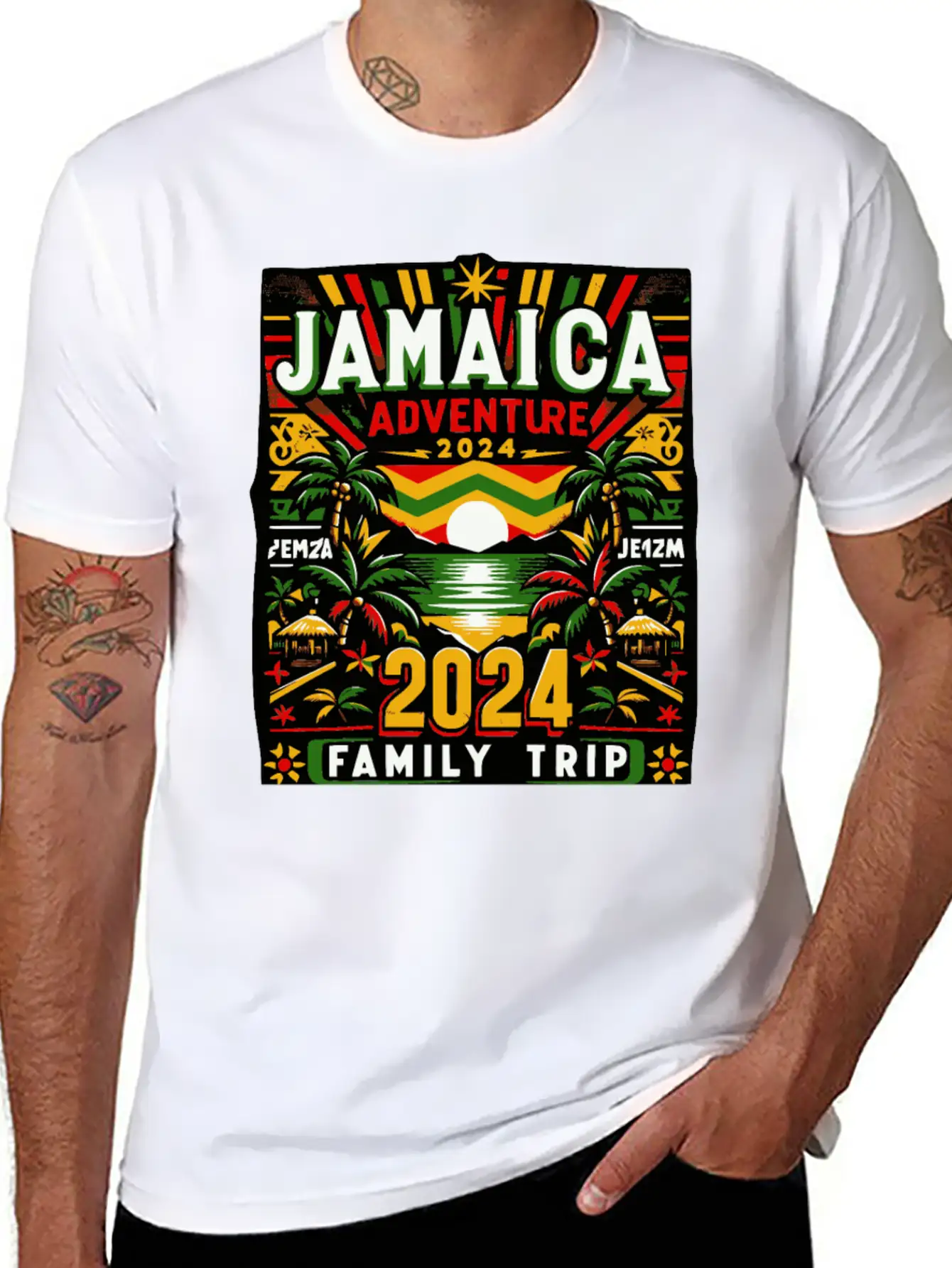Jamaica 2024 Adventure - Family Trip Tropical Tee Basic Graphic T-Shirt ¨C Daily Comfort In Soft Cotton