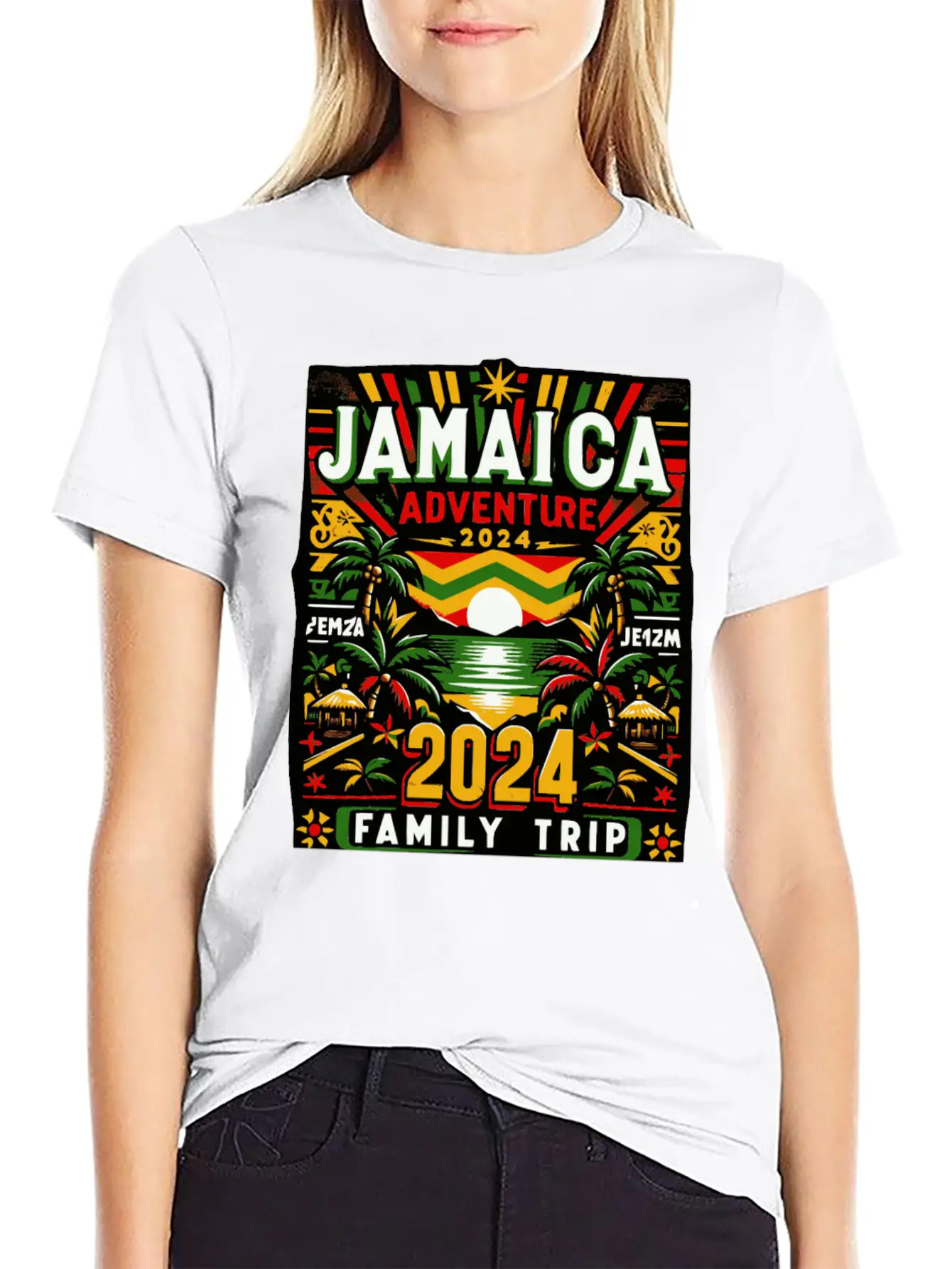 Jamaica 2024 Adventure - Family Trip Tropical Tee Basic Graphic T-Shirt ¨C Daily Comfort In Soft Cotton