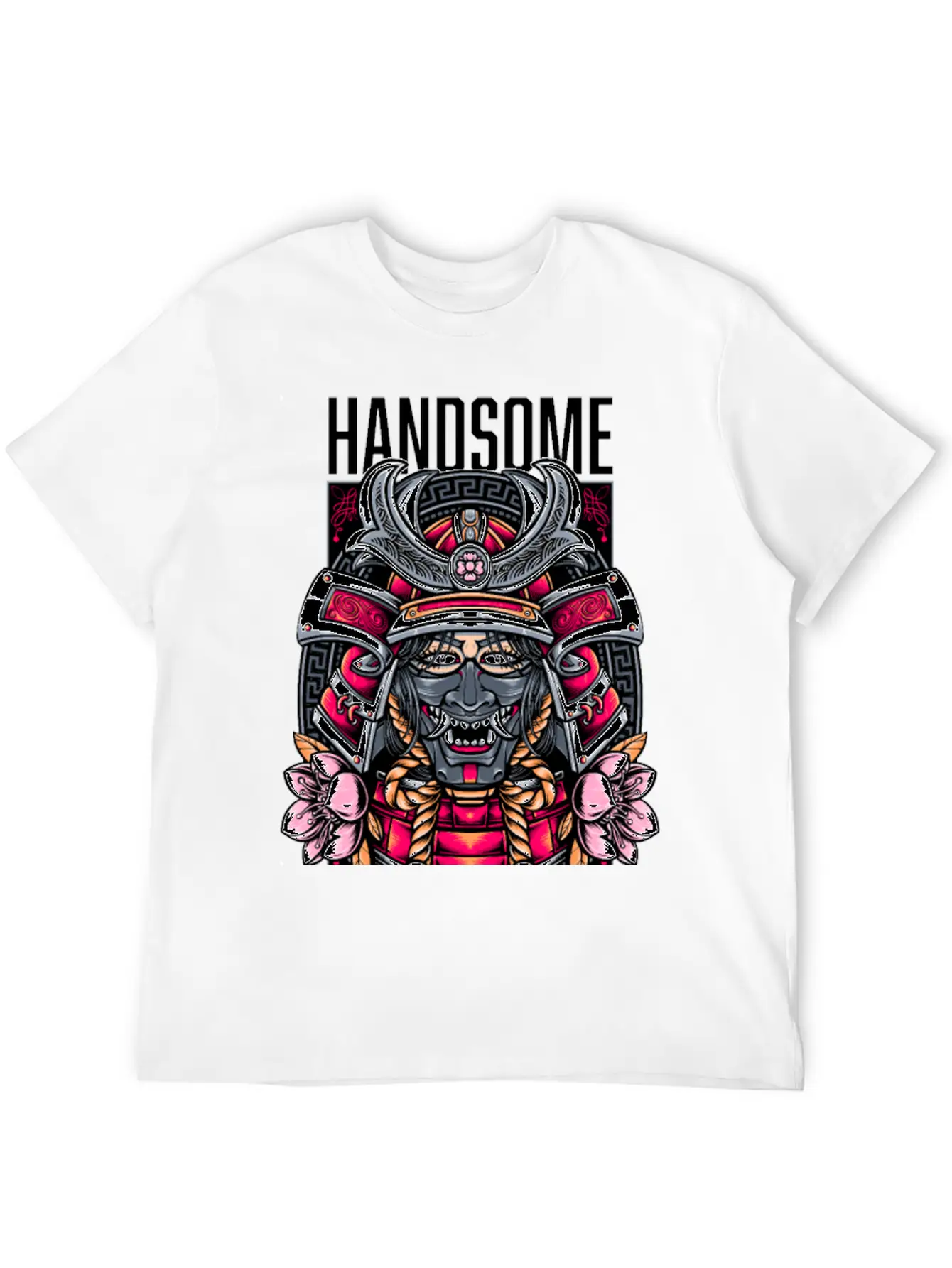 Japanese Demon Art Face Skull Devil Oni Vaporwave Soft Cotton Short Sleeve Tee ¨C Unisex Wardrobe Staple