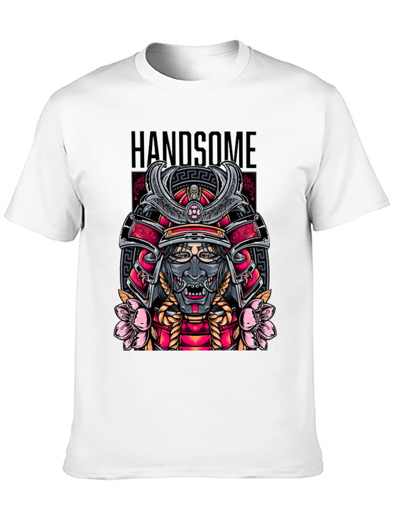 Japanese Demon Art Face Skull Devil Oni Vaporwave Soft Cotton Short Sleeve Tee ¨C Unisex Wardrobe Staple