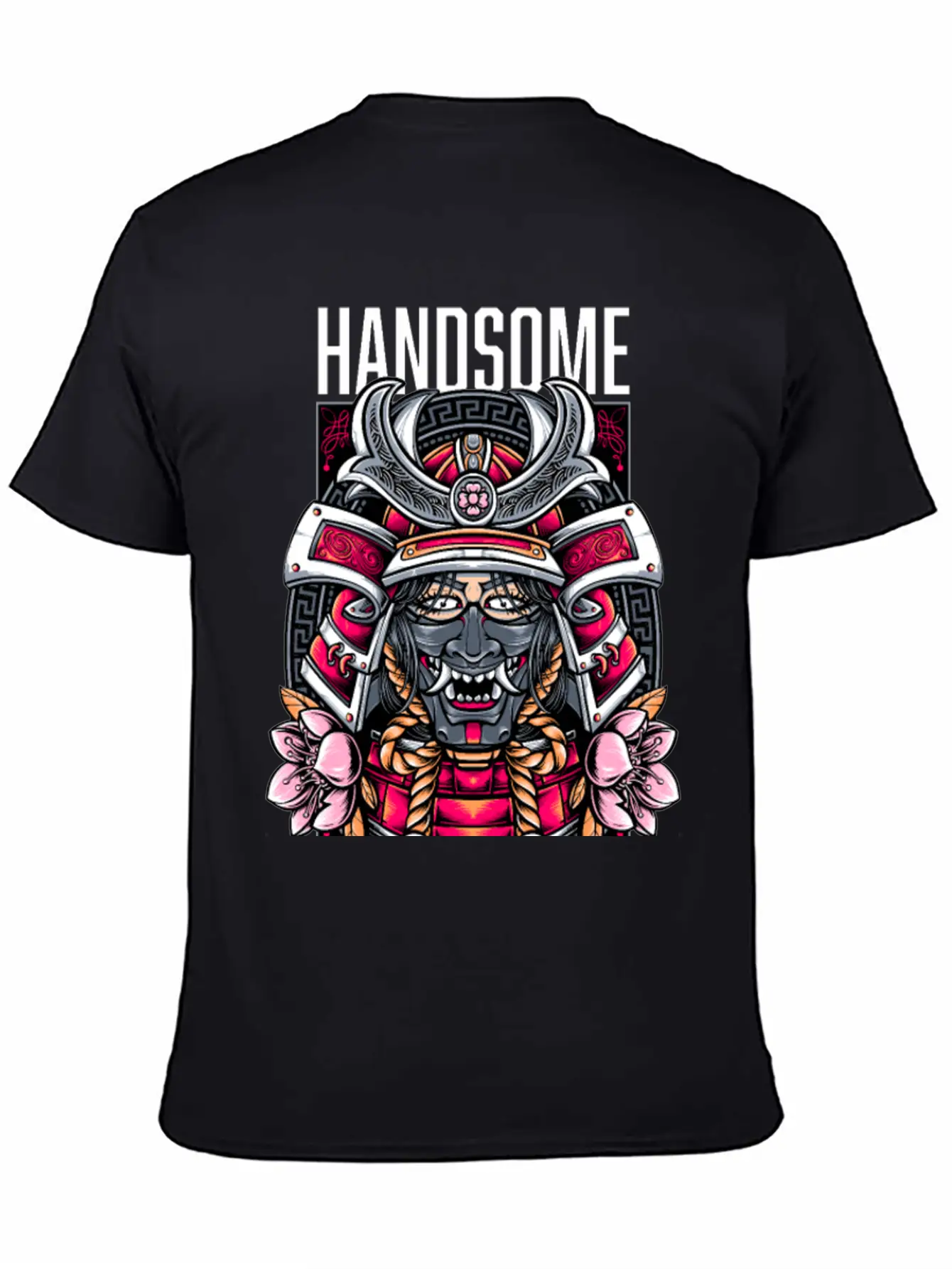Japanese Demon Art Face Skull Devil Oni Vaporwave Soft Cotton Short Sleeve Tee ¨C Unisex Wardrobe Staple