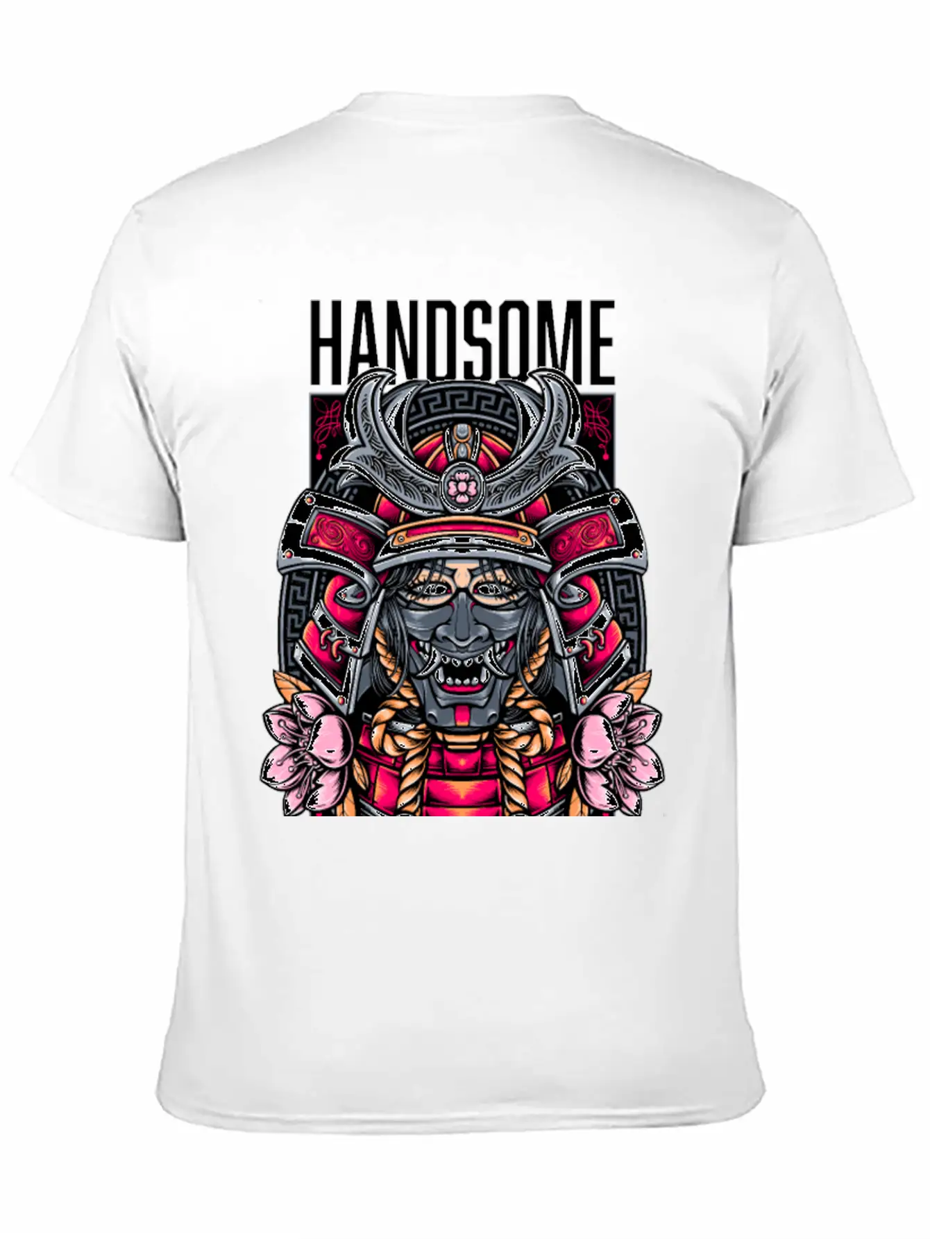 Japanese Demon Art Face Skull Devil Oni Vaporwave Soft Cotton Short Sleeve Tee ¨C Unisex Wardrobe Staple