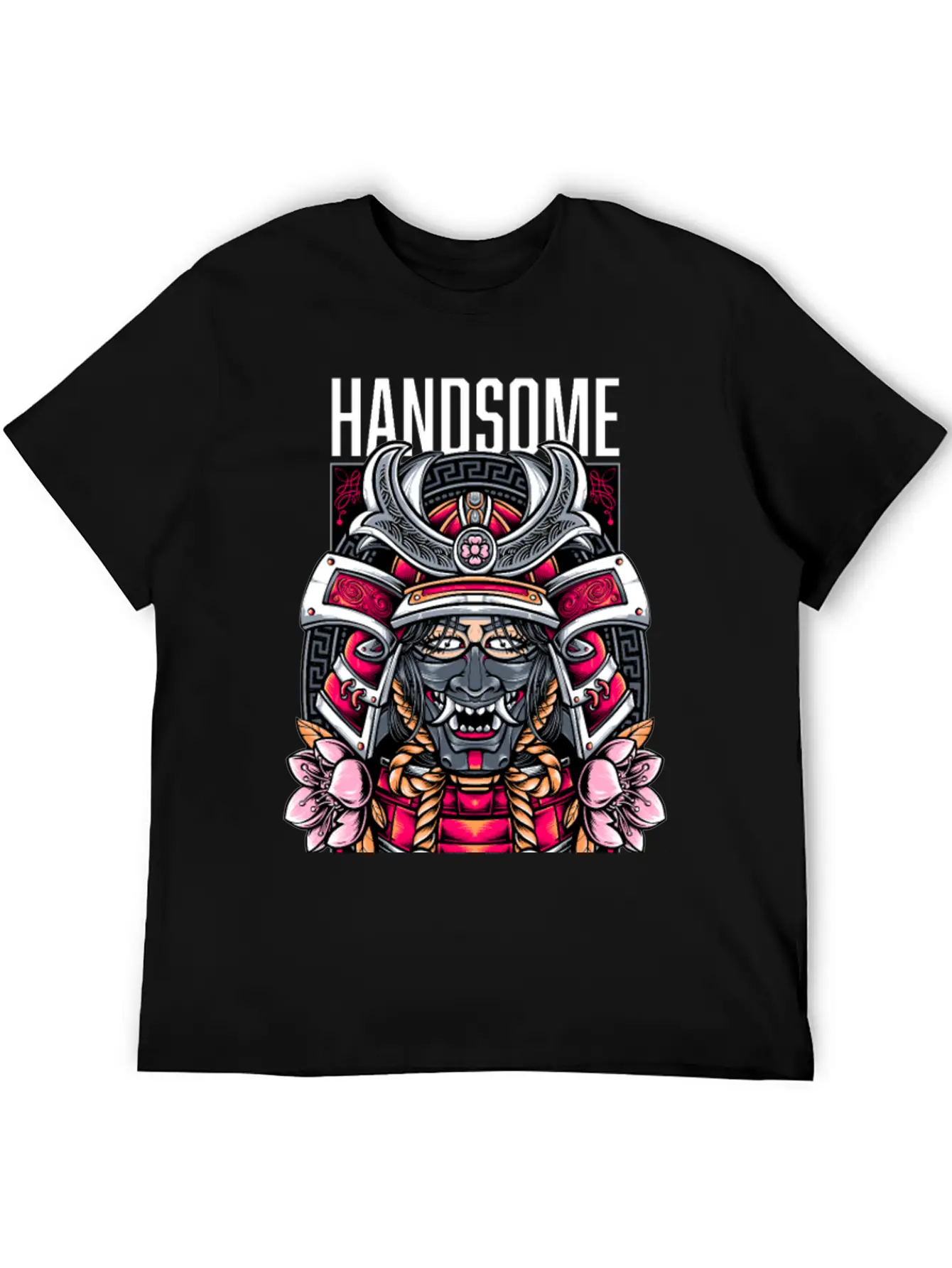Japanese Demon Art Face Skull Devil Oni Vaporwave Soft Cotton Short Sleeve Tee ¨C Unisex Wardrobe Staple