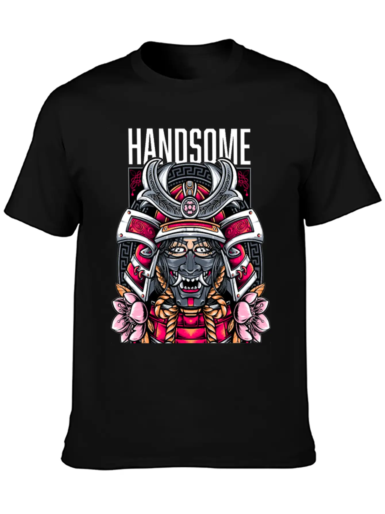 Japanese Demon Art Face Skull Devil Oni Vaporwave Soft Cotton Short Sleeve Tee ¨C Unisex Wardrobe Staple