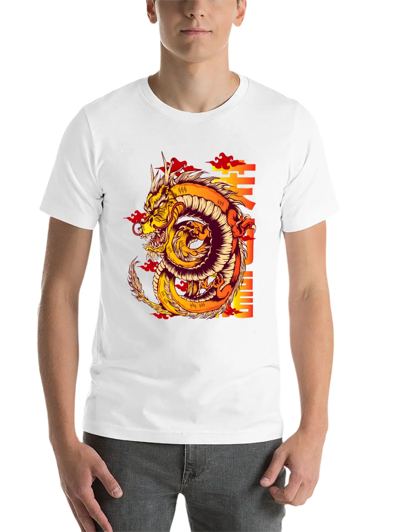 Jasmine Dragon Tea House, Chinese Wind Clouds Essential Cotton Tee For Daily Outfits ¨C Unisex Style