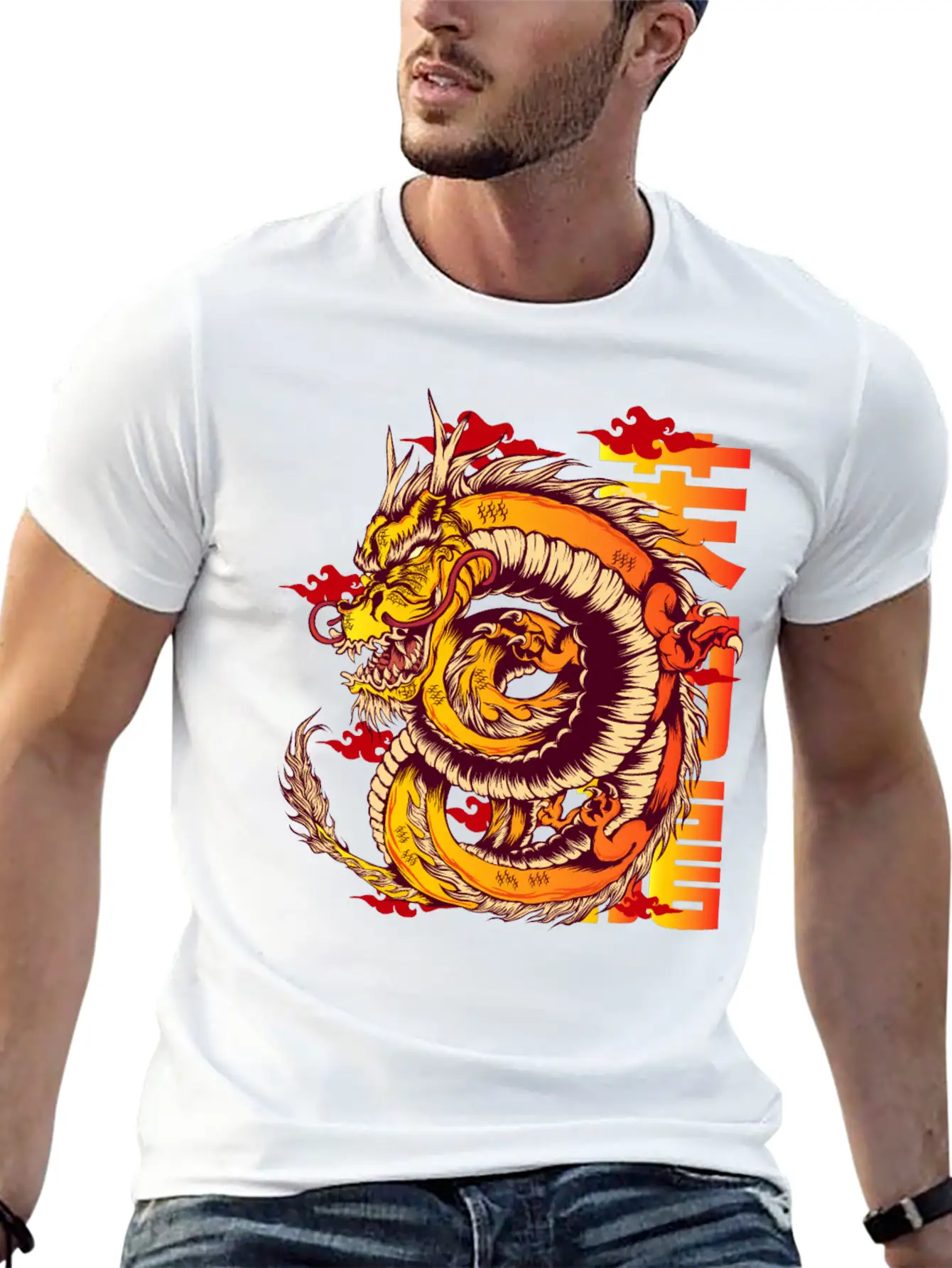 Jasmine Dragon Tea House, Chinese Wind Clouds Essential Cotton Tee For Daily Outfits ¨C Unisex Style