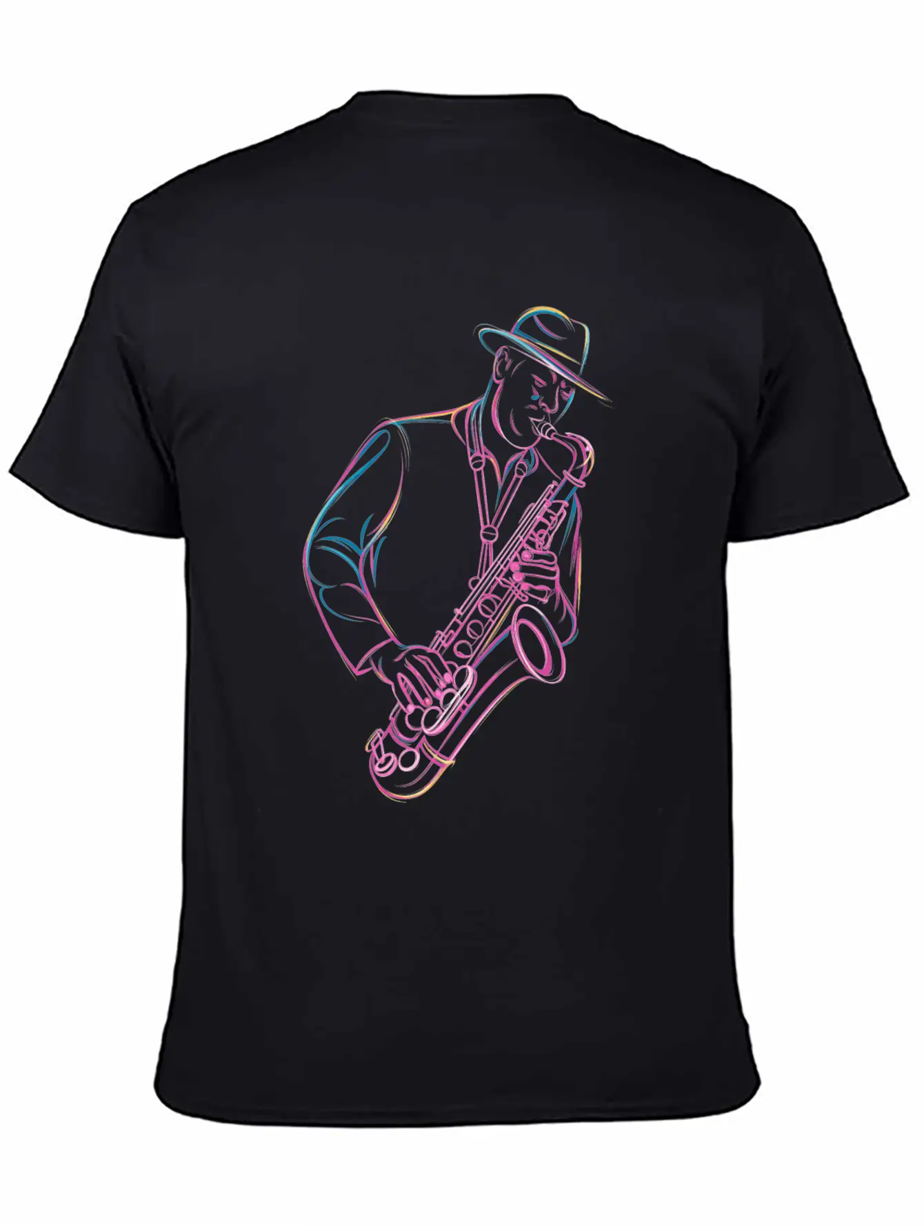 Jazz Saxophonist In Action Vibes Essential Cotton Tee For Daily Outfits ¨C Unisex Style