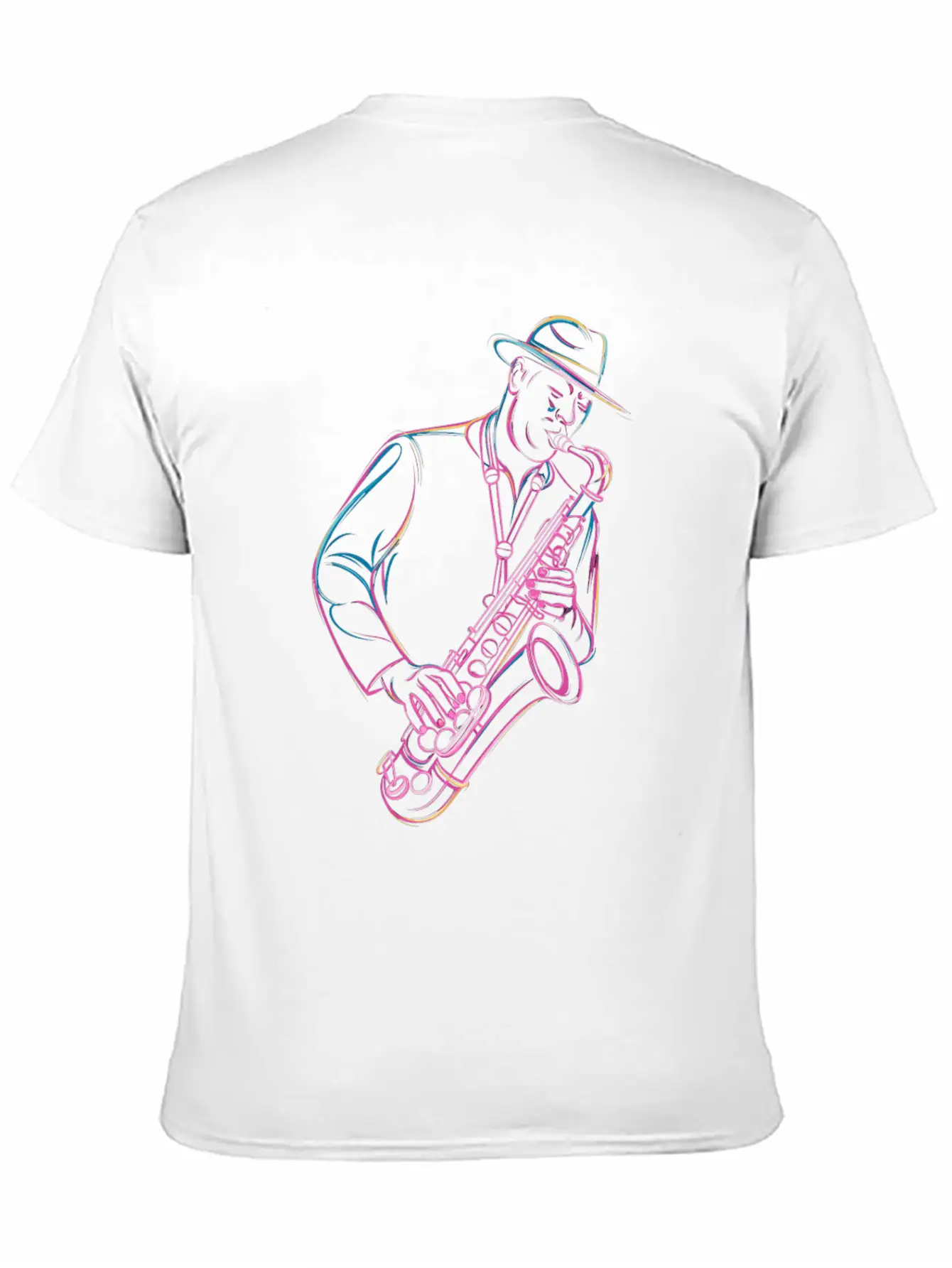 Jazz Saxophonist In Action Vibes Essential Cotton Tee For Daily Outfits ¨C Unisex Style