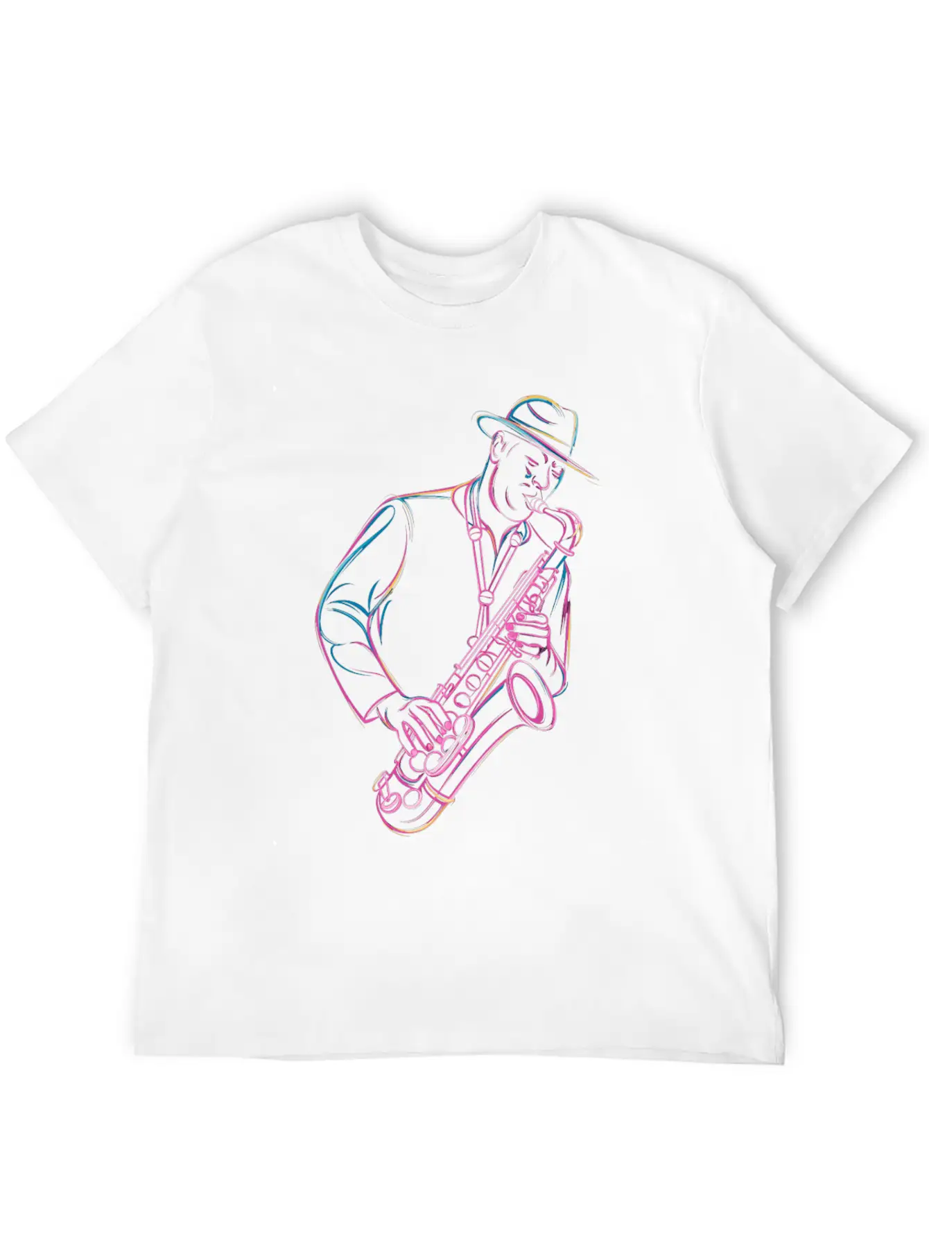 Jazz Saxophonist In Action Vibes Essential Cotton Tee For Daily Outfits ¨C Unisex Style