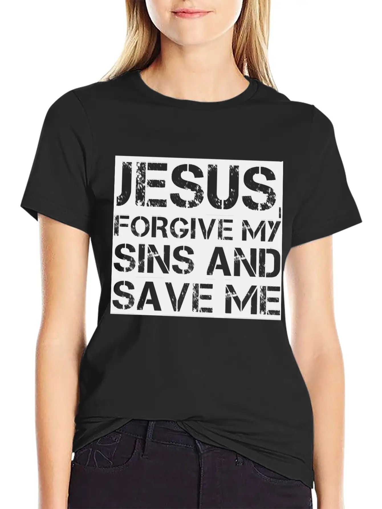 Jesus, Forgive My Sins And Save Me Essential Cotton Tee For Daily Outfits ¨C Unisex Style