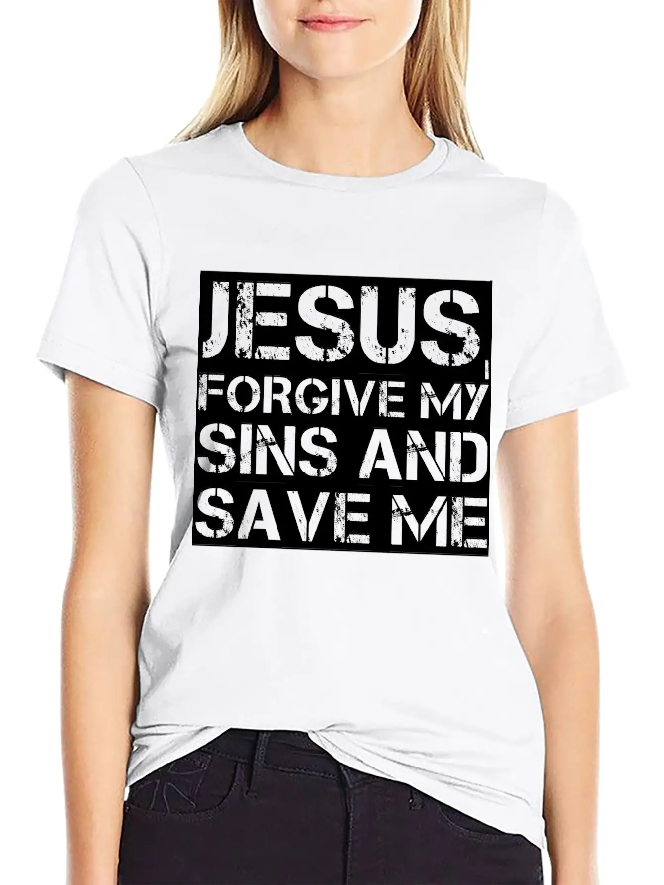Jesus, Forgive My Sins And Save Me Essential Cotton Tee For Daily Outfits ¨C Unisex Style