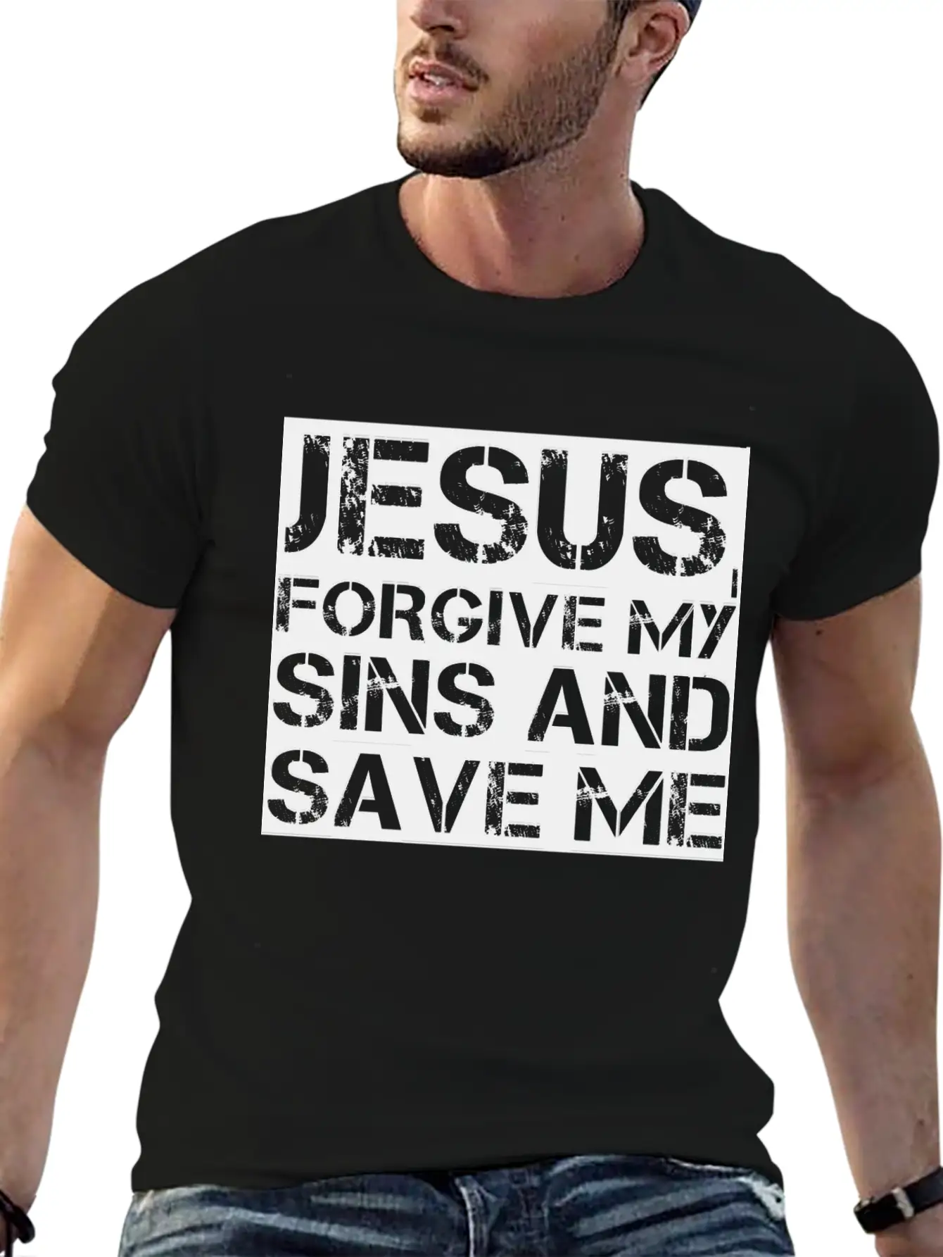 Jesus, Forgive My Sins And Save Me Essential Cotton Tee For Daily Outfits ¨C Unisex Style