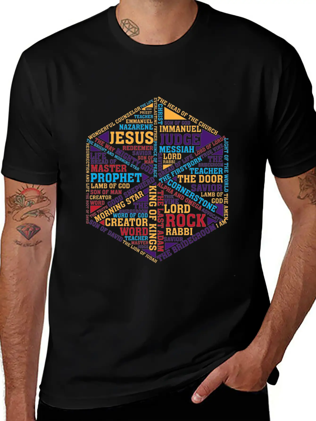 Jesus Names In Glass Tee - Faith's Prism Soft Cotton Short Sleeve Tee ¨C Unisex Wardrobe Staple