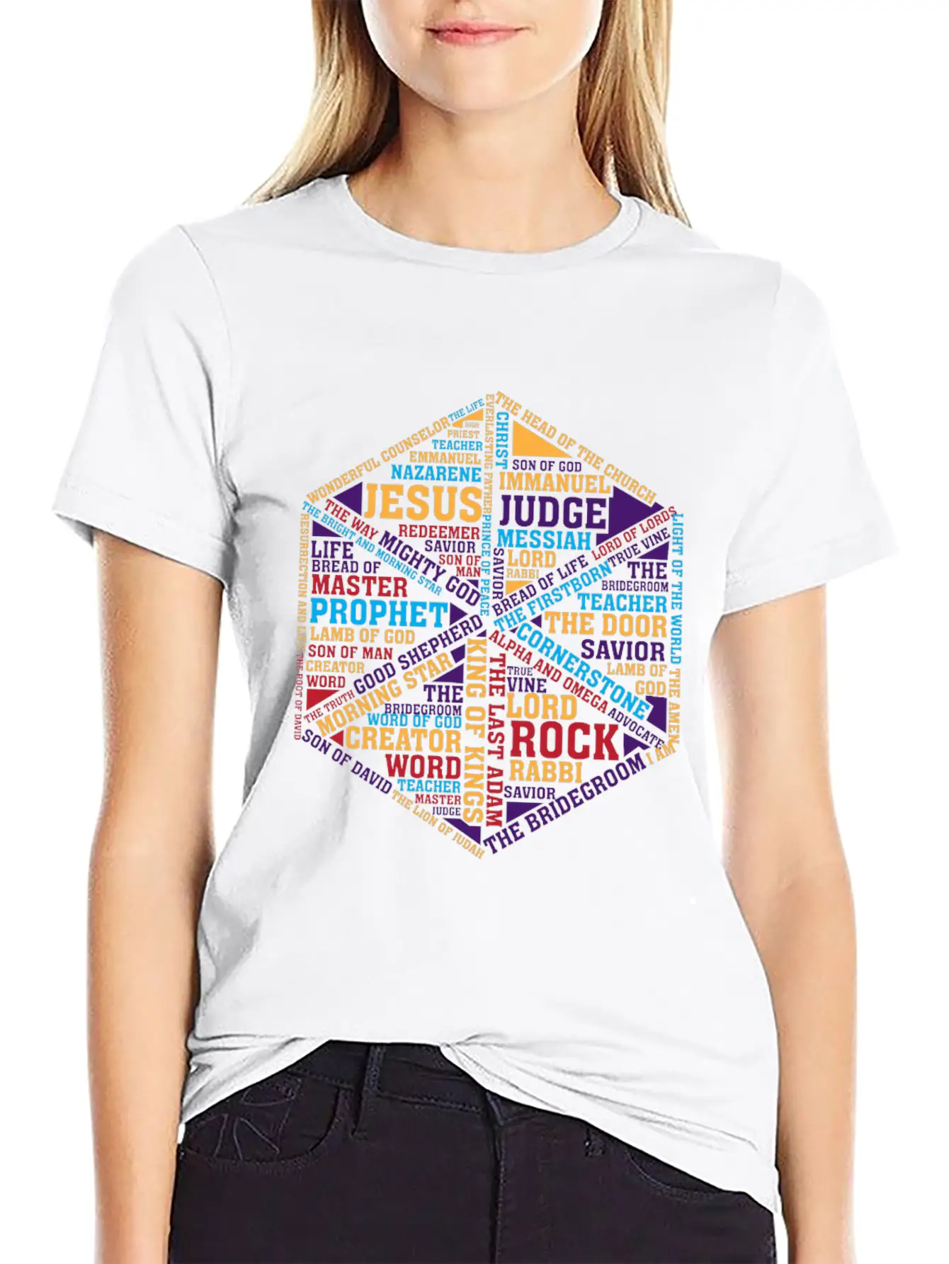 Jesus Names In Glass Tee - Faith's Prism Soft Cotton Short Sleeve Tee ¨C Unisex Wardrobe Staple