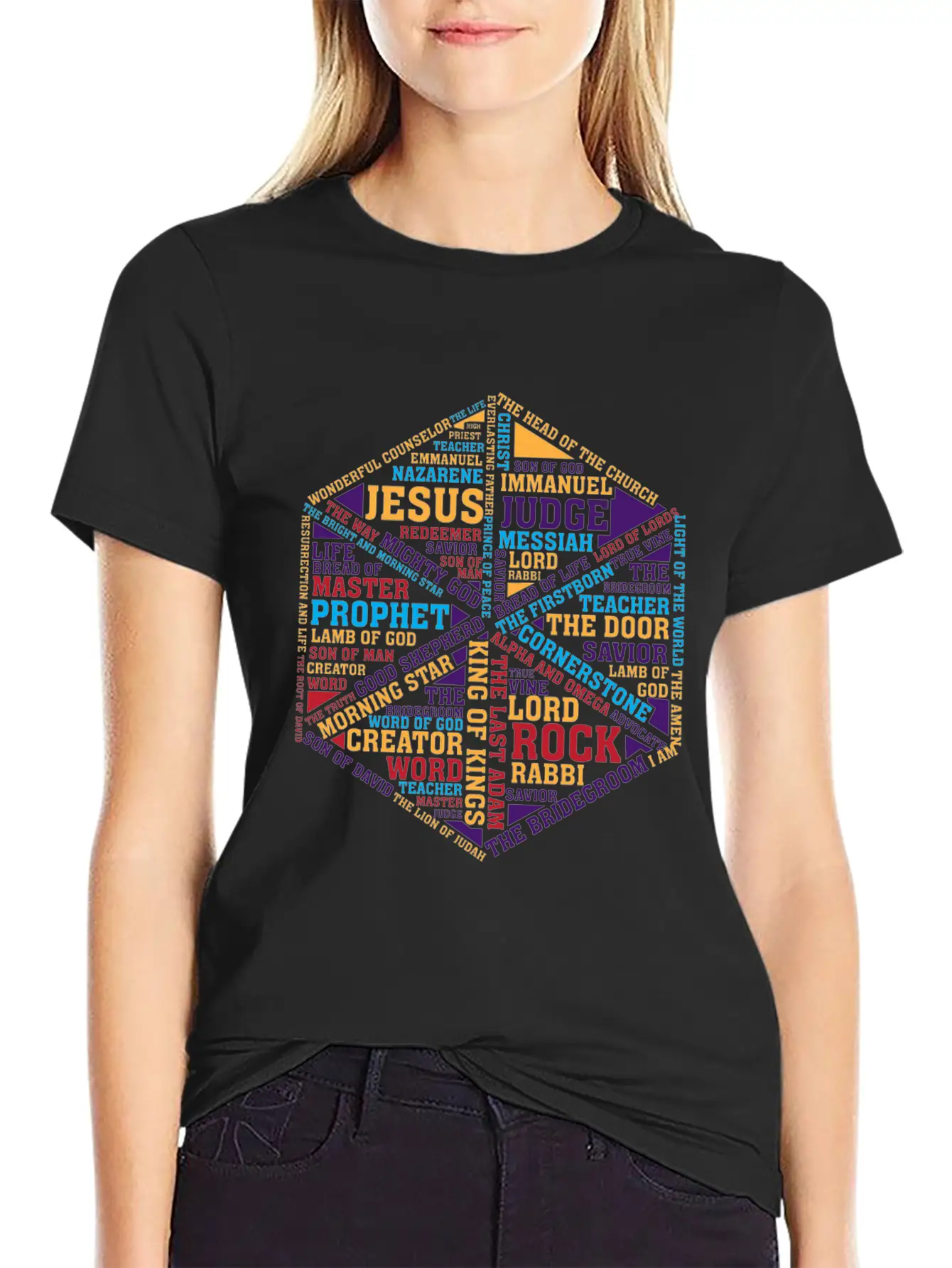 Jesus Names In Glass Tee - Faith's Prism Soft Cotton Short Sleeve Tee ¨C Unisex Wardrobe Staple