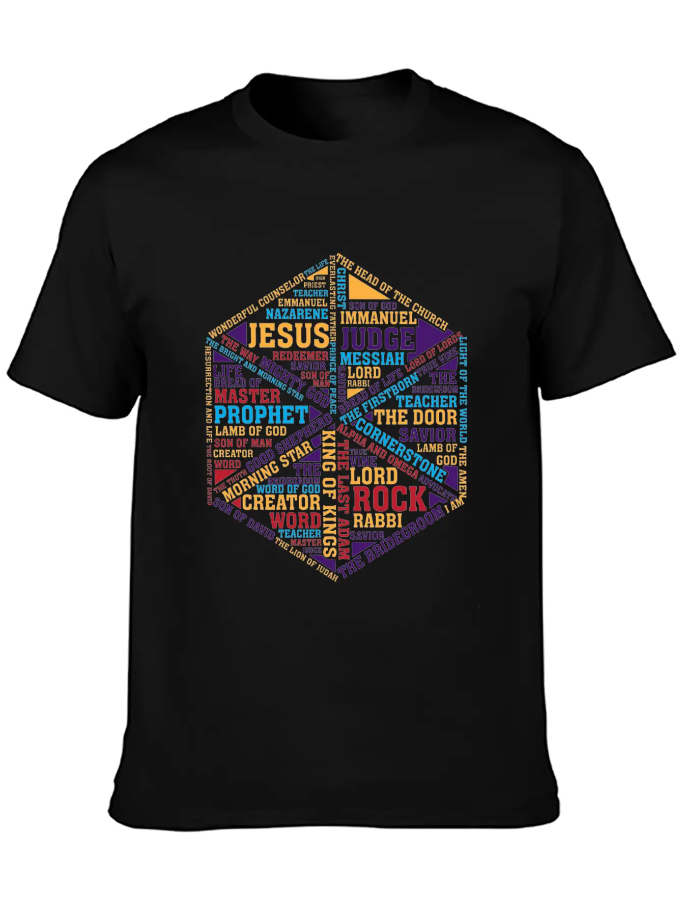 Jesus Names In Glass Tee - Faith's Prism Soft Cotton Short Sleeve Tee ¨C Unisex Wardrobe Staple