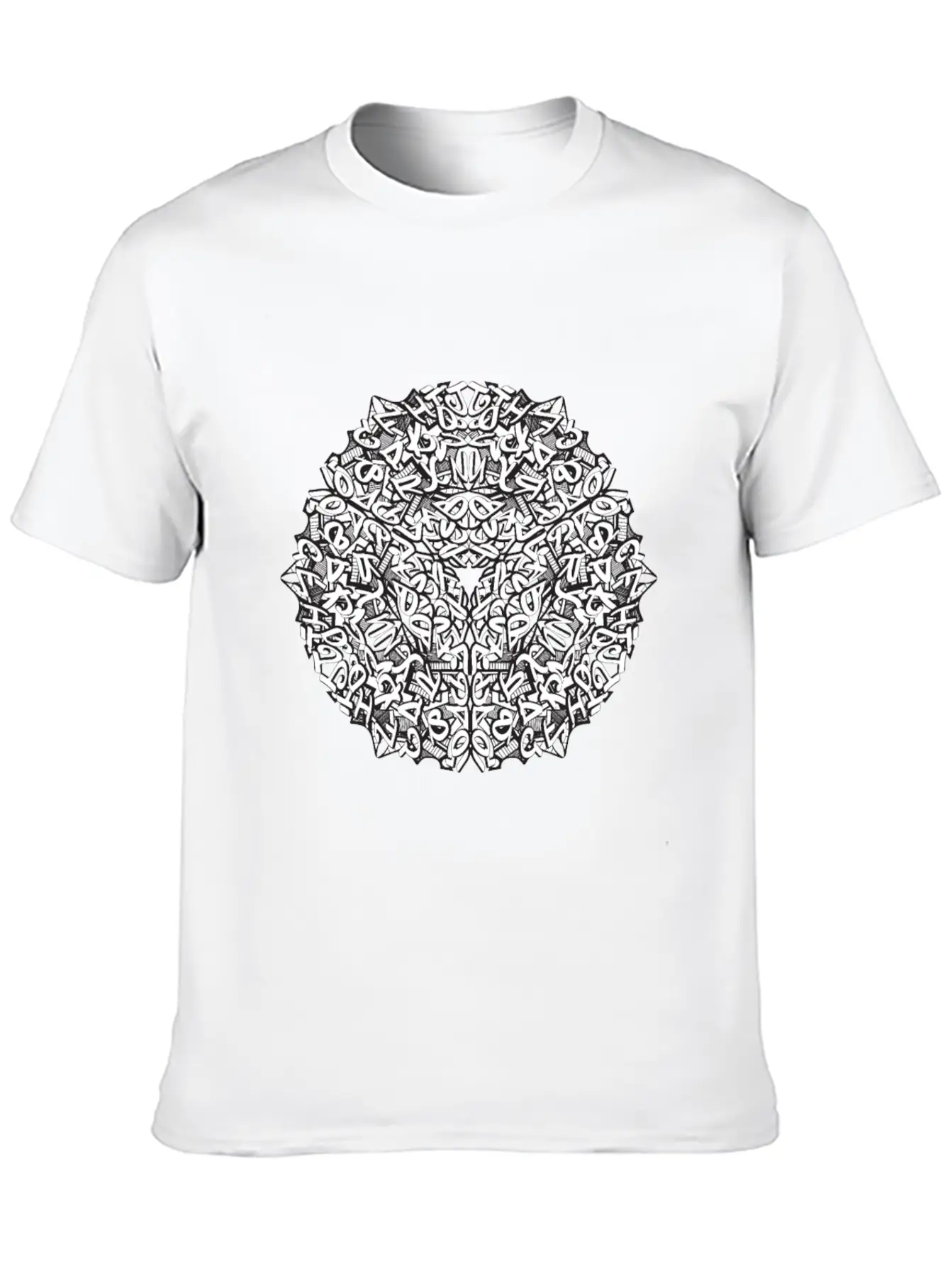 Jewelry Calligraphy Graffiti Alphabet Essential Cotton Tee For Daily Outfits ¨C Unisex Style