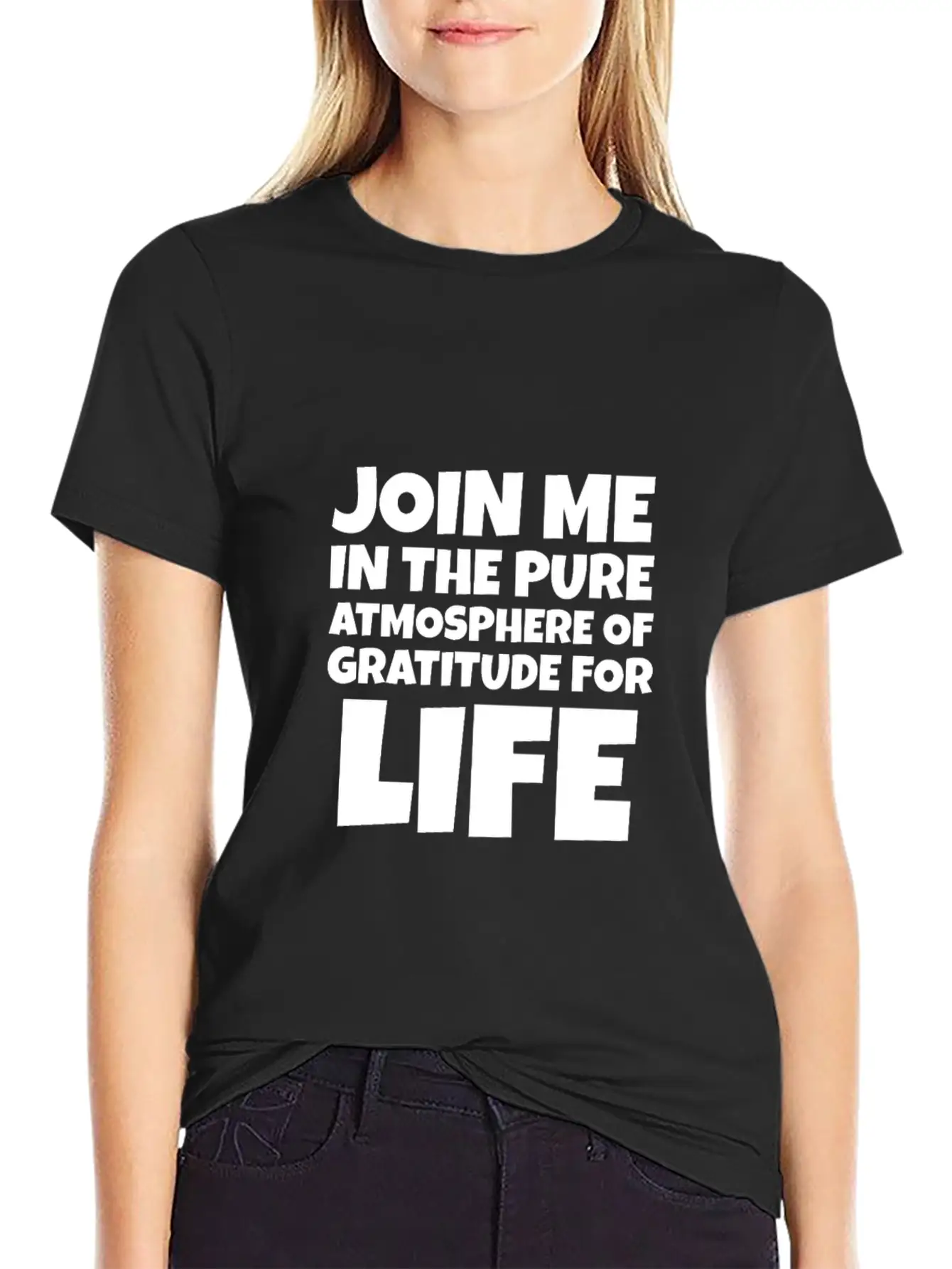 Join Me In The Pure Atmosphere Of Gratitude Basic Graphic T-Shirt ¨C Daily Comfort In Soft Cotton