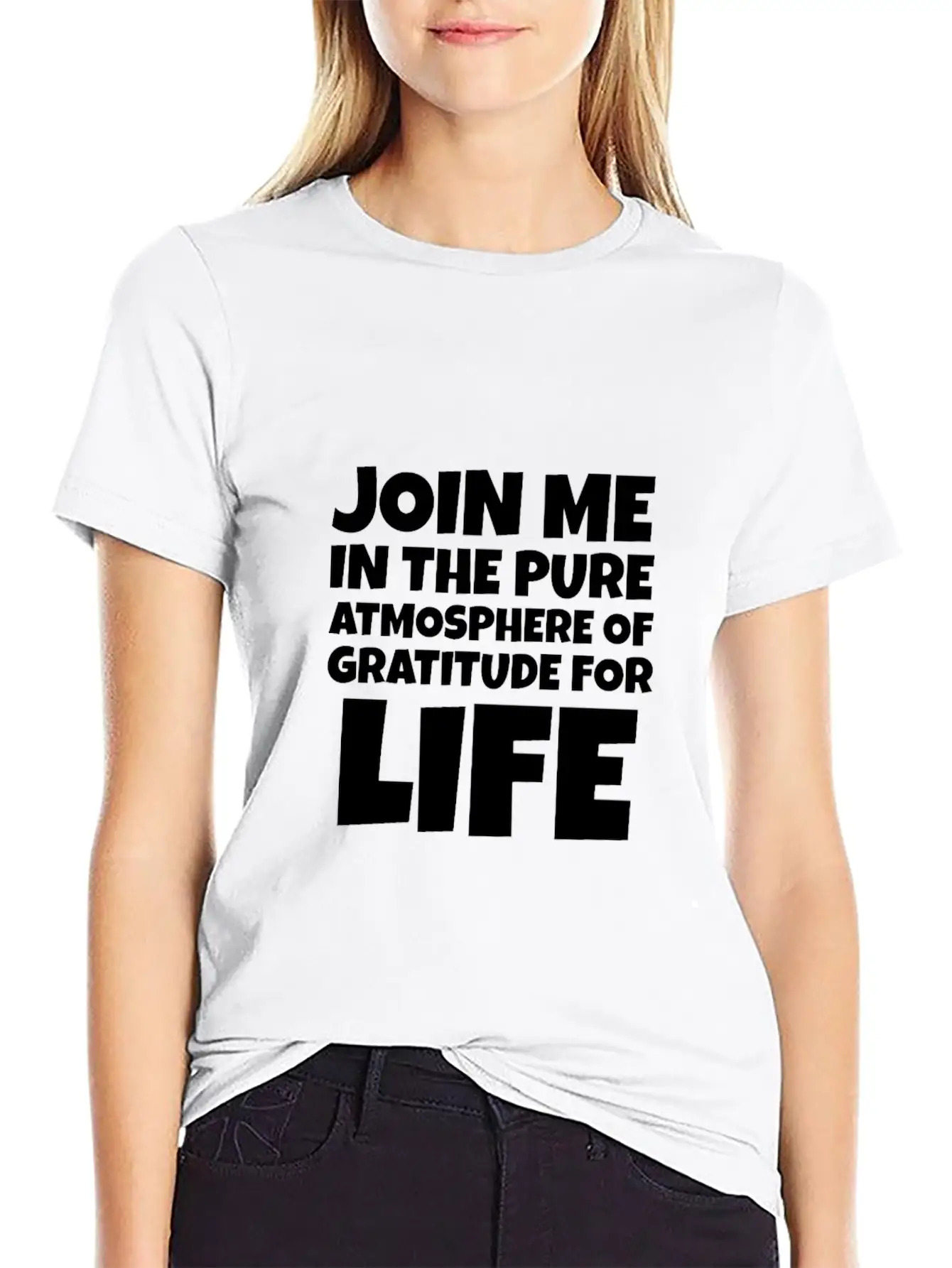 Join Me In The Pure Atmosphere Of Gratitude Basic Graphic T-Shirt ¨C Daily Comfort In Soft Cotton