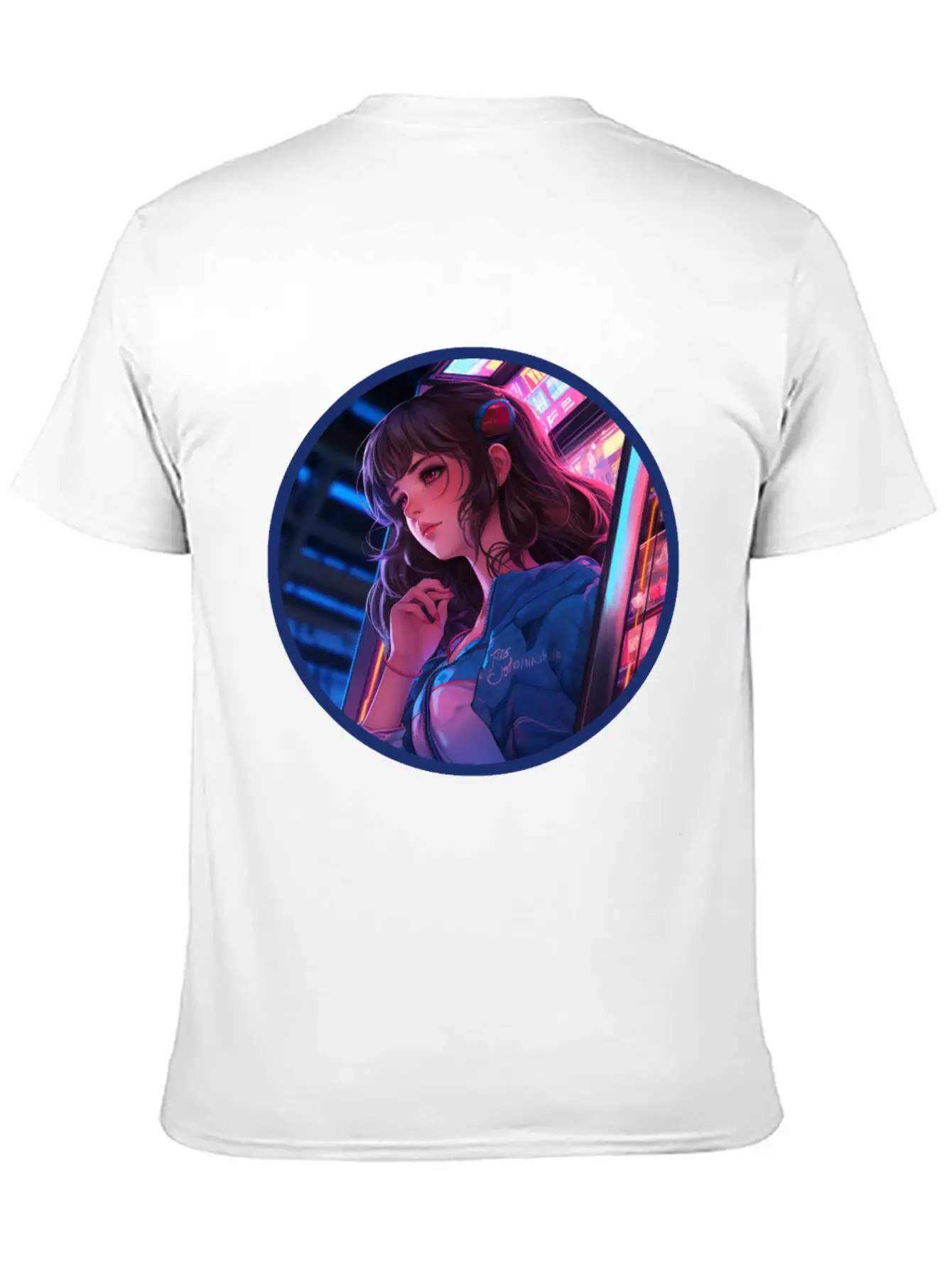 Jukebox Anime Girl Vaporwave Neon Glow Retro Basic Graphic T-Shirt ¨C Daily Comfort In Soft Cotton