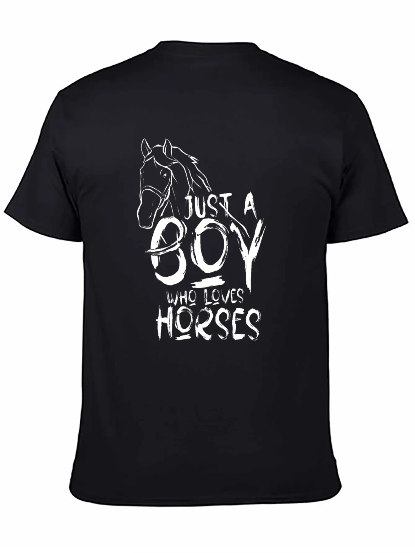Just A Boy Who Loves Horses Horseman Horse Rider Basic Graphic T-Shirt ¨C Daily Comfort In Soft Cotton