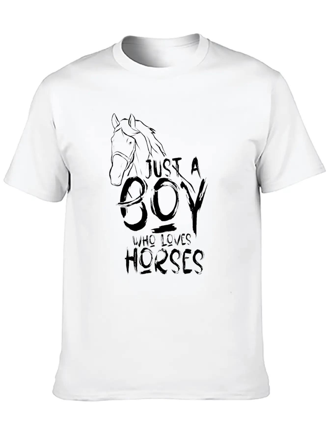 Just A Boy Who Loves Horses Horseman Horse Rider Basic Graphic T-Shirt ¨C Daily Comfort In Soft Cotton