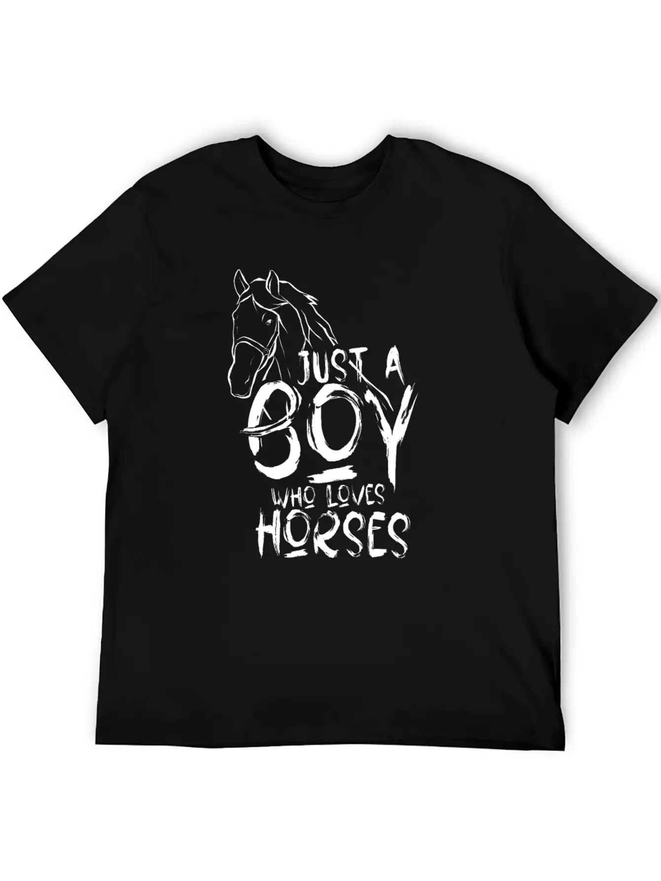 Just A Boy Who Loves Horses Horseman Horse Rider Basic Graphic T-Shirt ¨C Daily Comfort In Soft Cotton