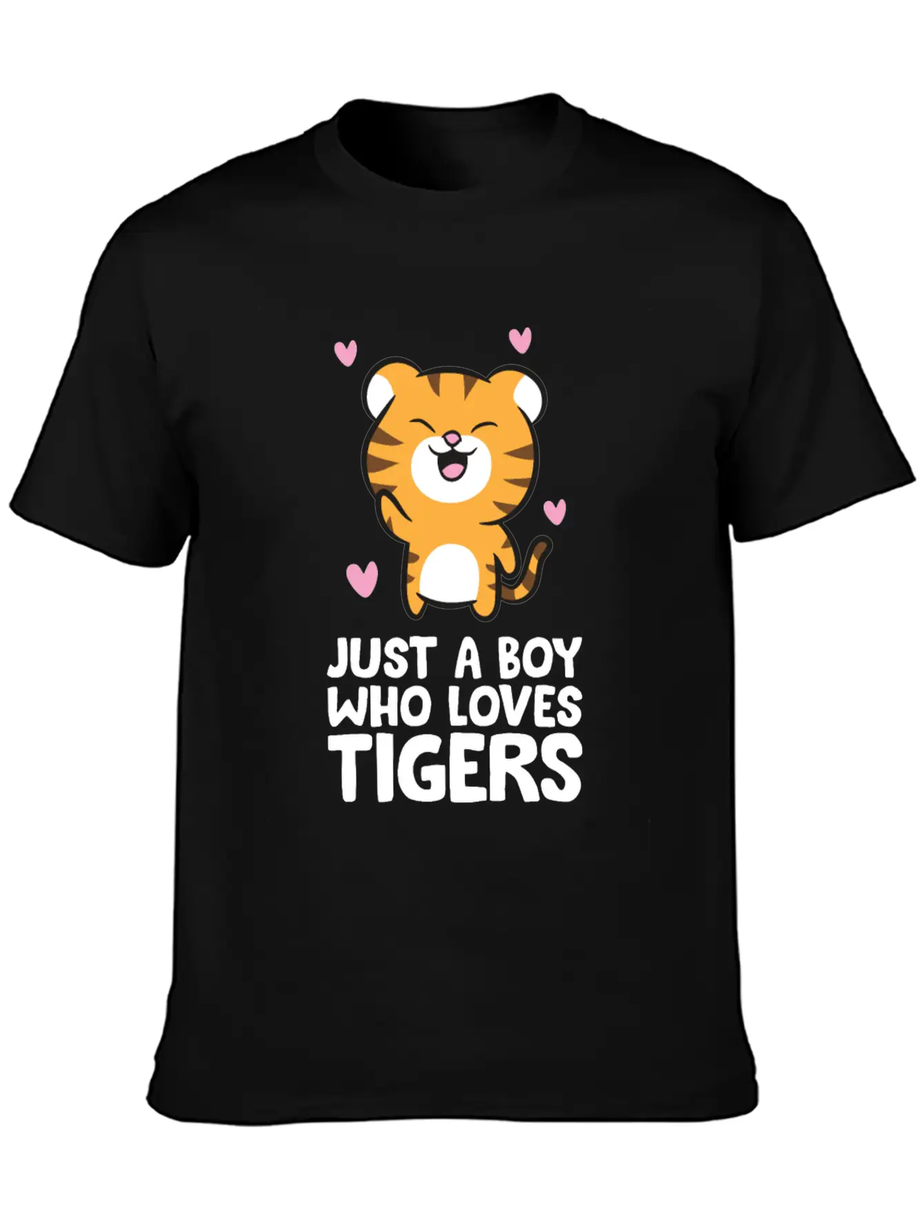Just A Boy Who Loves Tigers Essential Cotton Tee For Daily Outfits ¨C Unisex Style