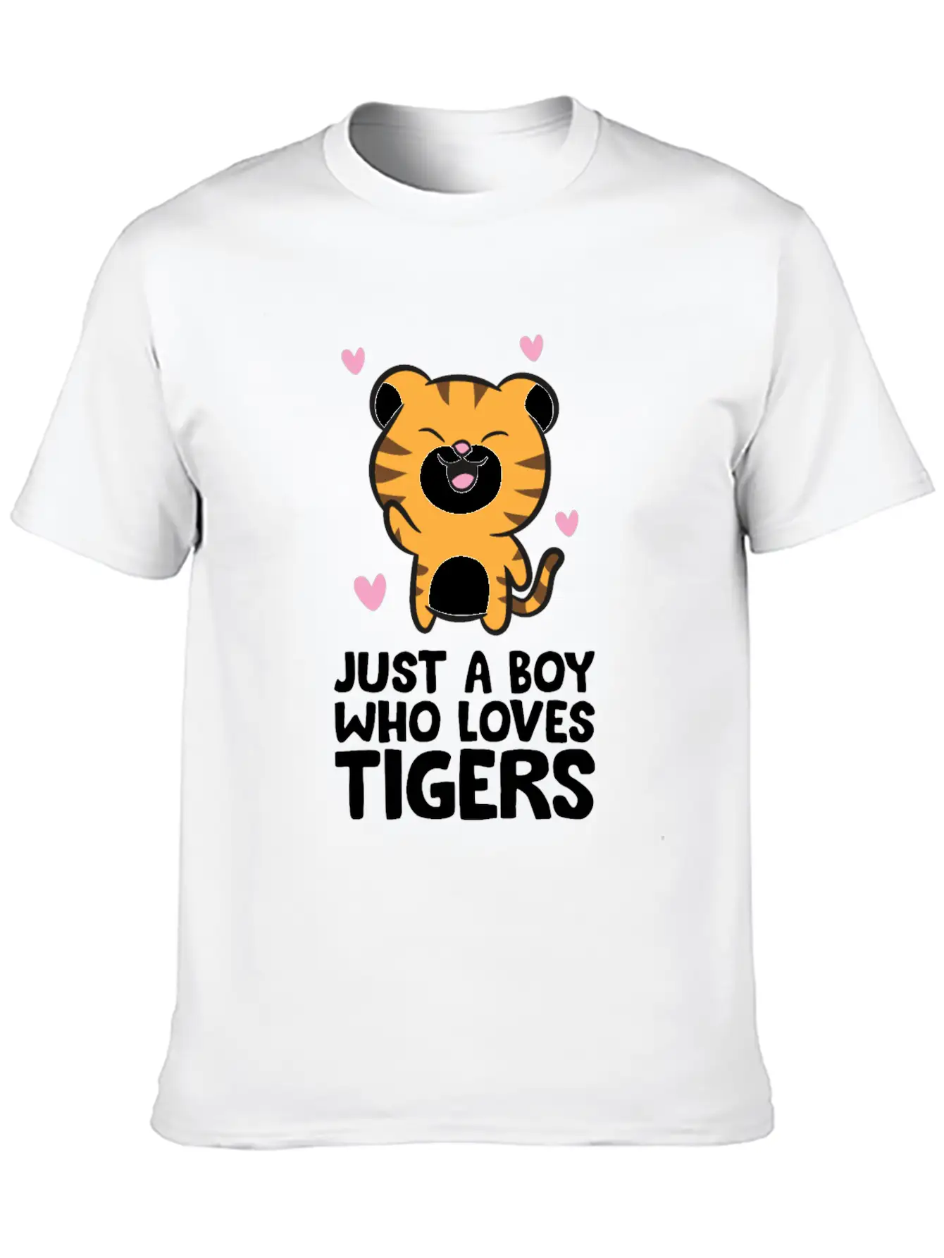 Just A Boy Who Loves Tigers Essential Cotton Tee For Daily Outfits ¨C Unisex Style