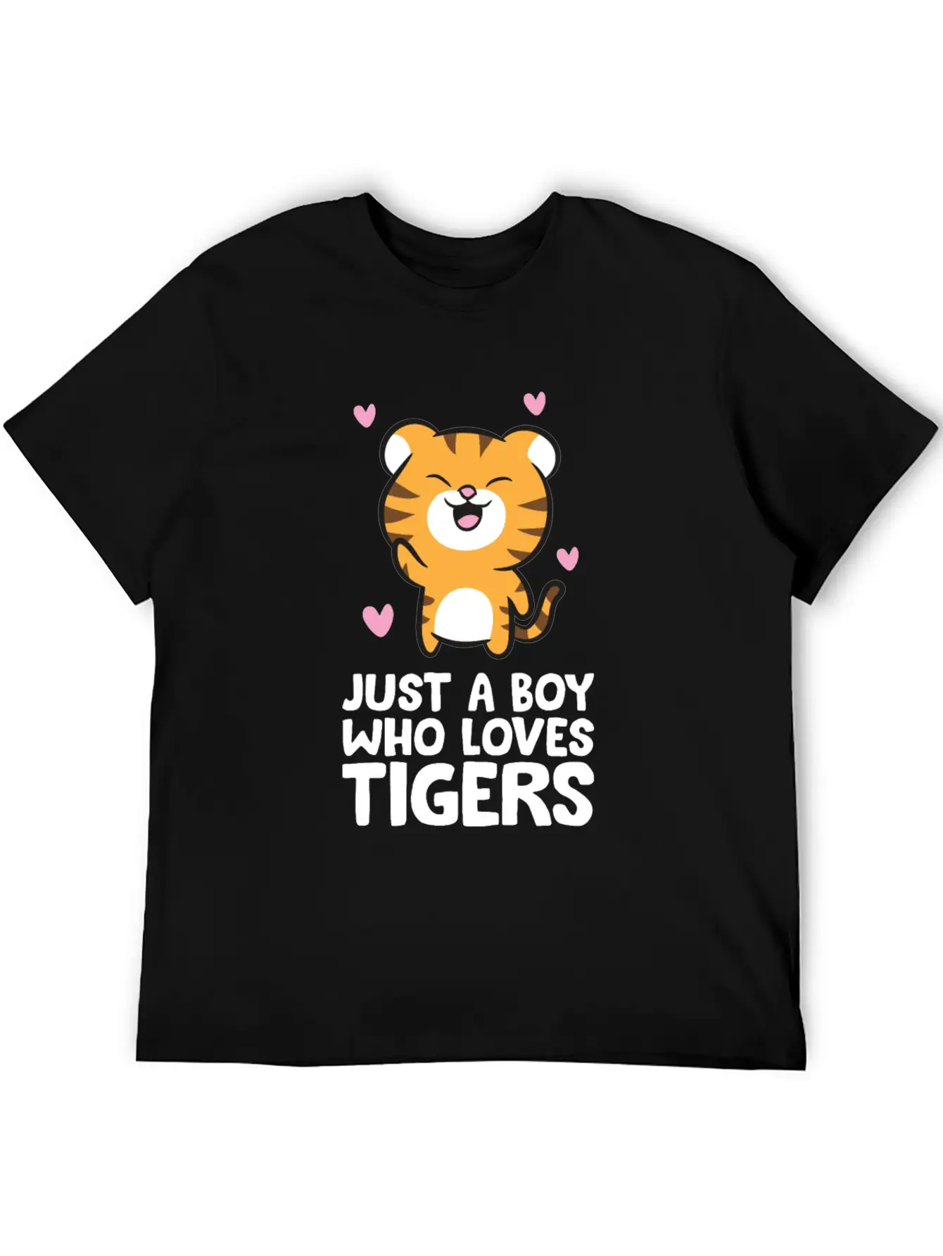 Just A Boy Who Loves Tigers Essential Cotton Tee For Daily Outfits ¨C Unisex Style
