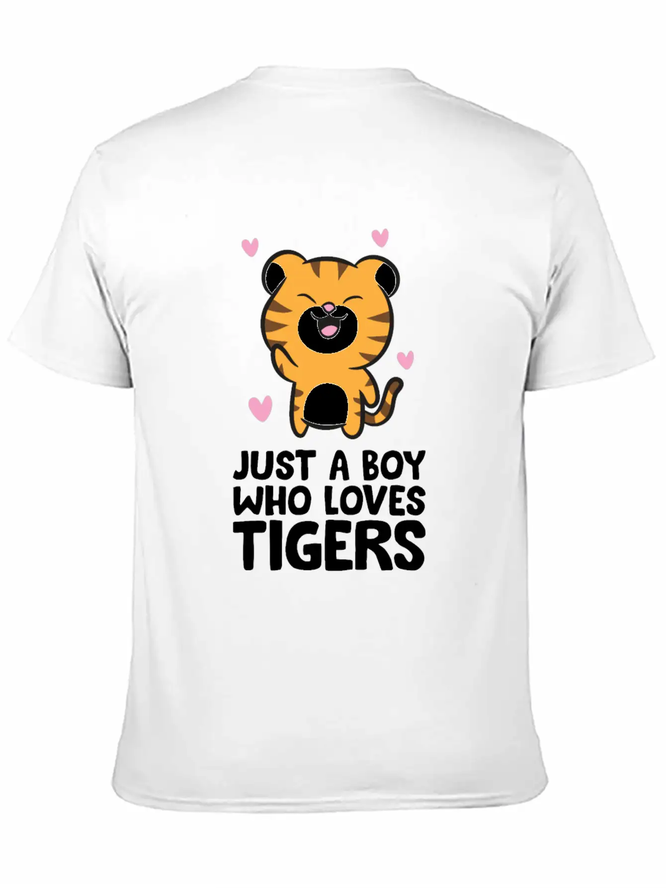 Just A Boy Who Loves Tigers Essential Cotton Tee For Daily Outfits ¨C Unisex Style