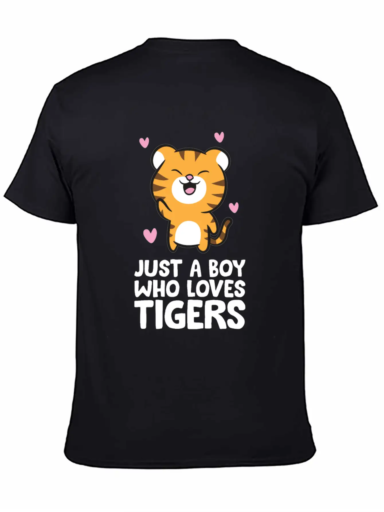 Just A Boy Who Loves Tigers Essential Cotton Tee For Daily Outfits ¨C Unisex Style
