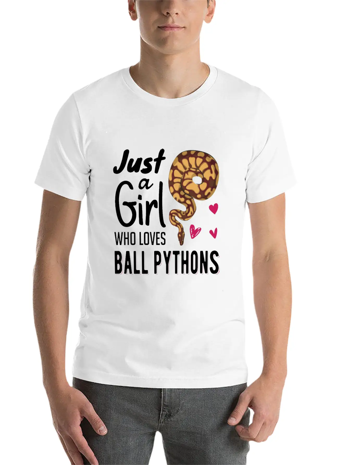 Just A Girl Who Loves Ball Python | Snake Woman Essential Cotton Tee For Daily Outfits ¨C Unisex Style