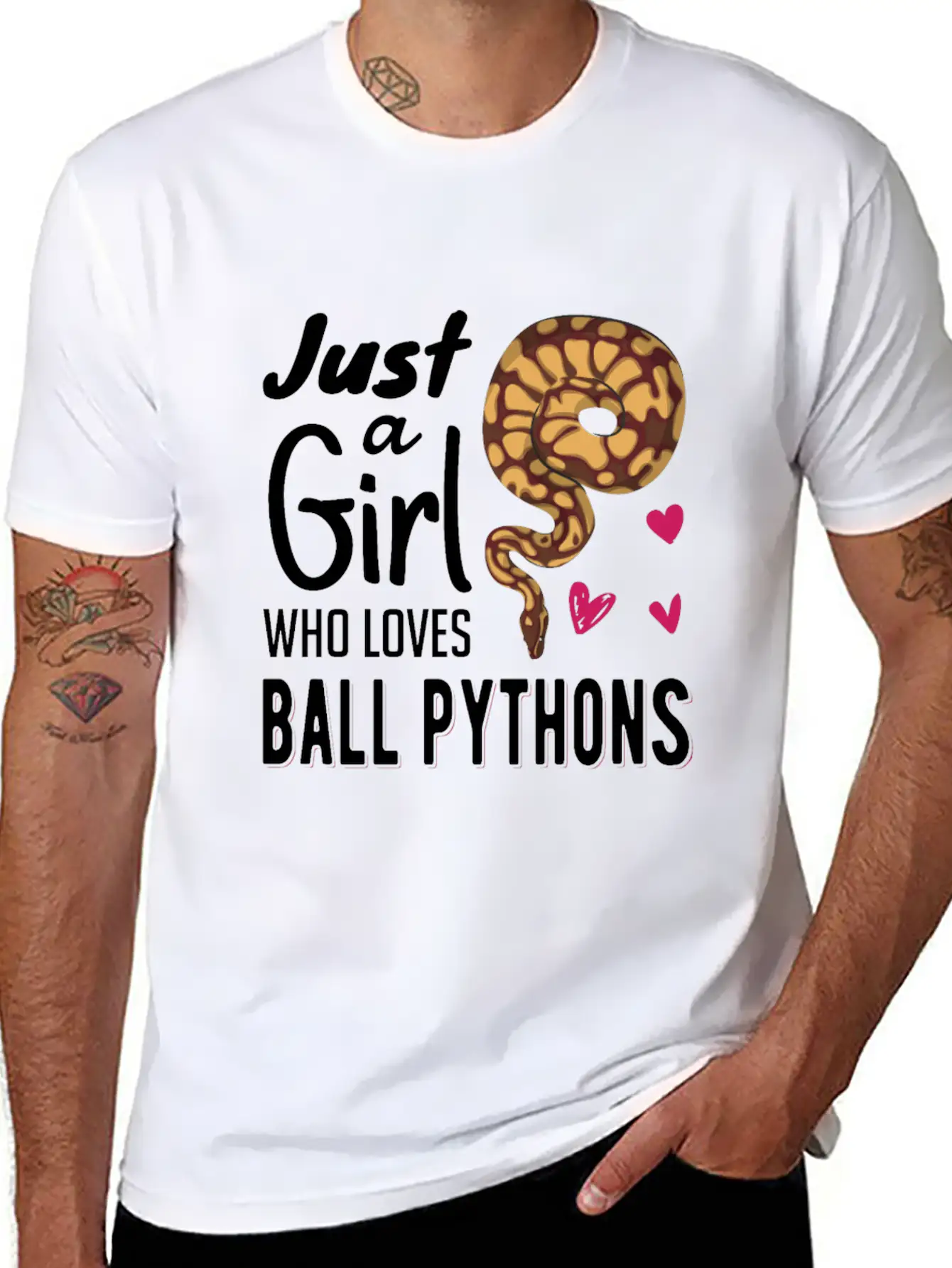 Just A Girl Who Loves Ball Python | Snake Woman Essential Cotton Tee For Daily Outfits ¨C Unisex Style