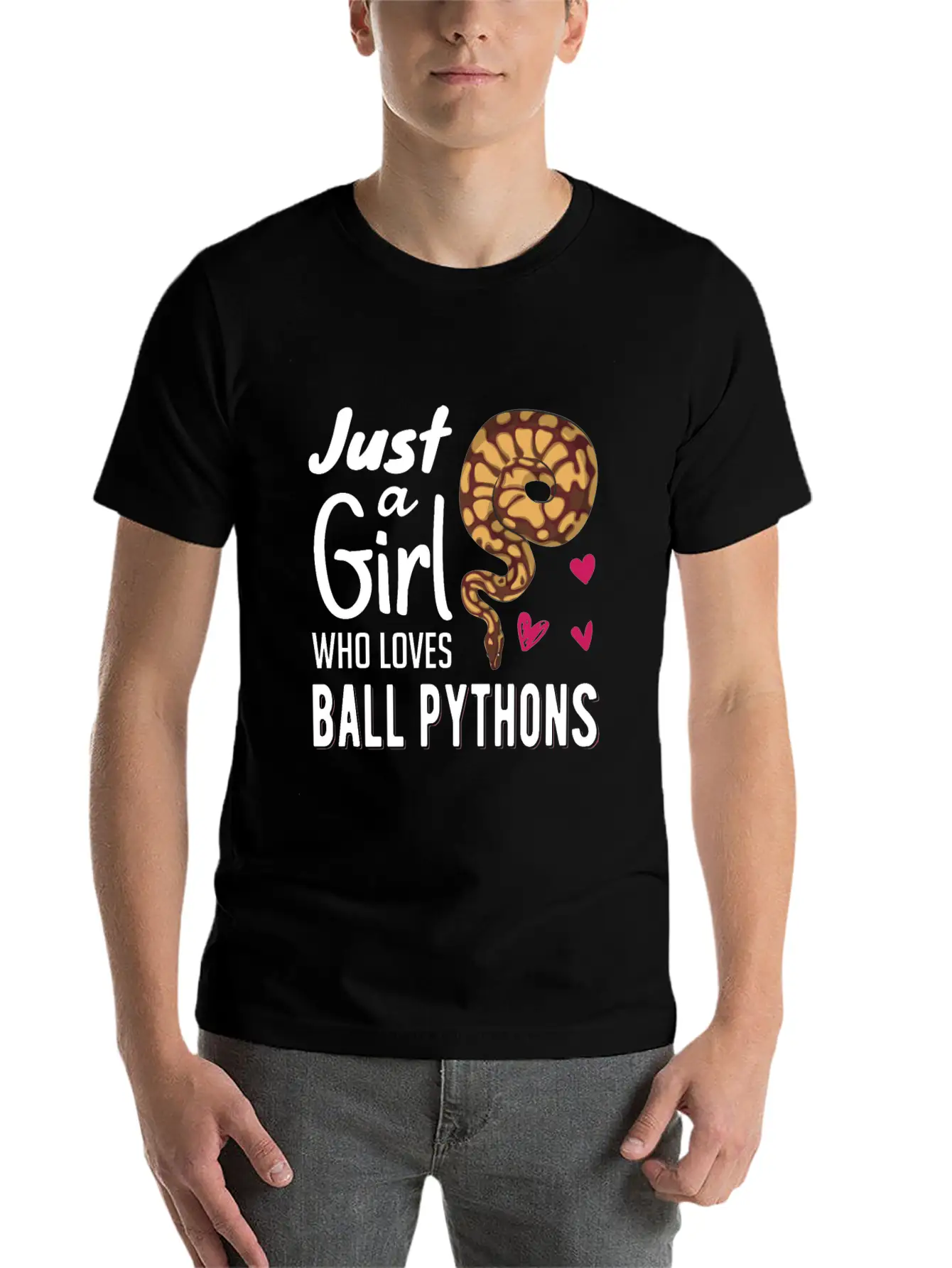 Just A Girl Who Loves Ball Python | Snake Woman Essential Cotton Tee For Daily Outfits ¨C Unisex Style