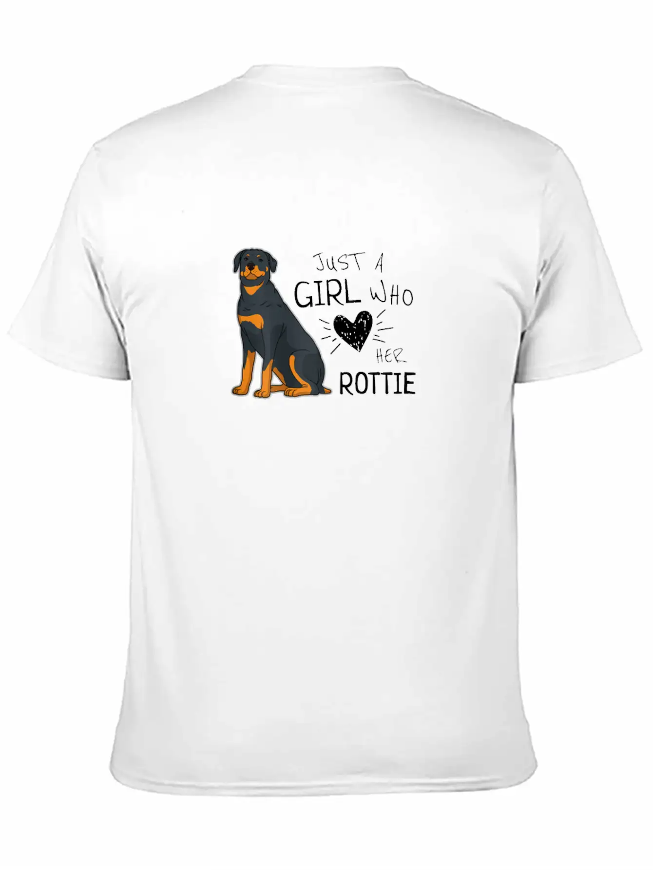 Just A Girl Who Loves Her Rottie Rottweiler Dog Basic Graphic T-Shirt ¨C Daily Comfort In Soft Cotton