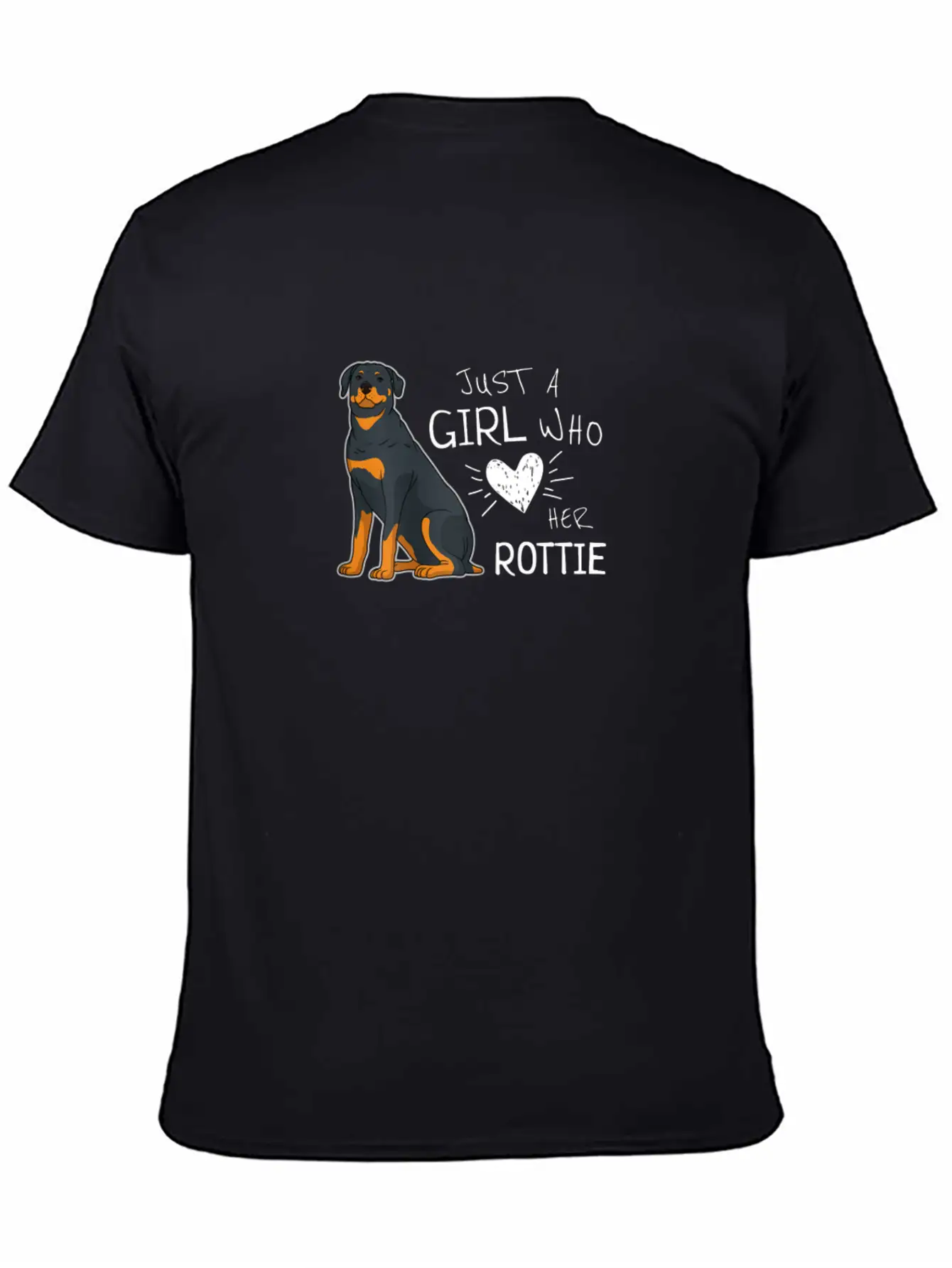 Just A Girl Who Loves Her Rottie Rottweiler Dog Basic Graphic T-Shirt ¨C Daily Comfort In Soft Cotton