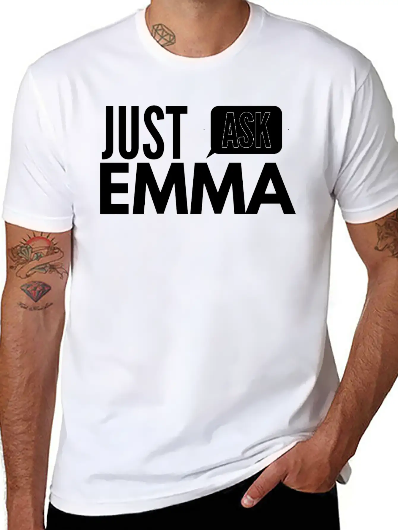 Just Ask Emma Basic Graphic T-Shirt ¨C Daily Comfort In Soft Cotton