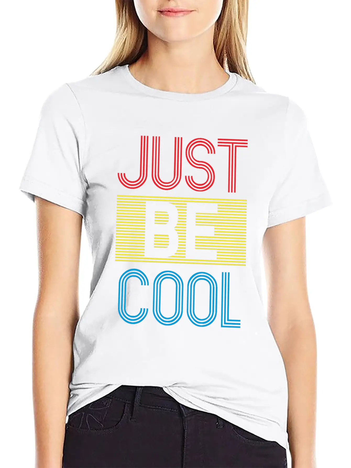 Just Be Cool Typography Print Soft Cotton Short Sleeve Tee ¨C Unisex Wardrobe Staple
