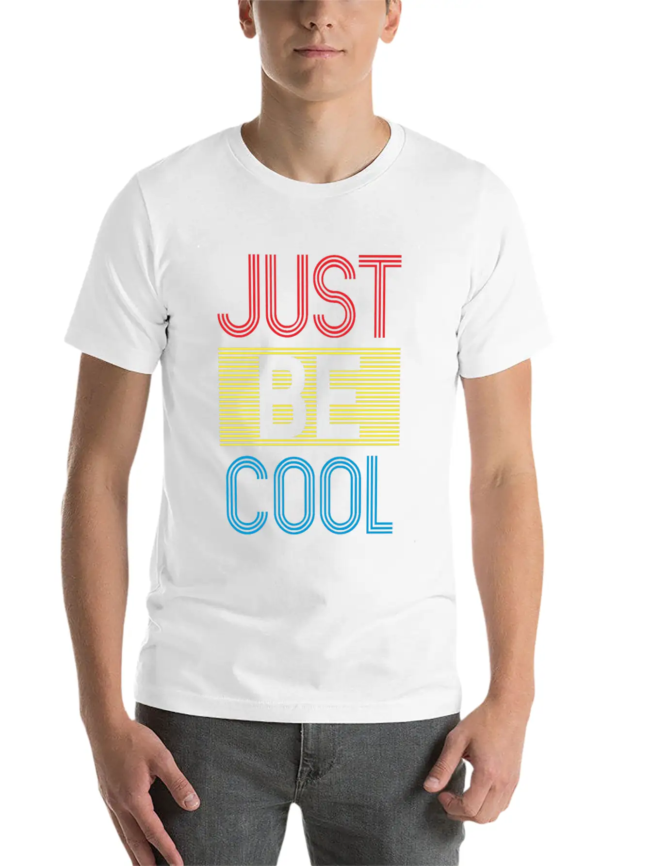 Just Be Cool Typography Print Soft Cotton Short Sleeve Tee ¨C Unisex Wardrobe Staple